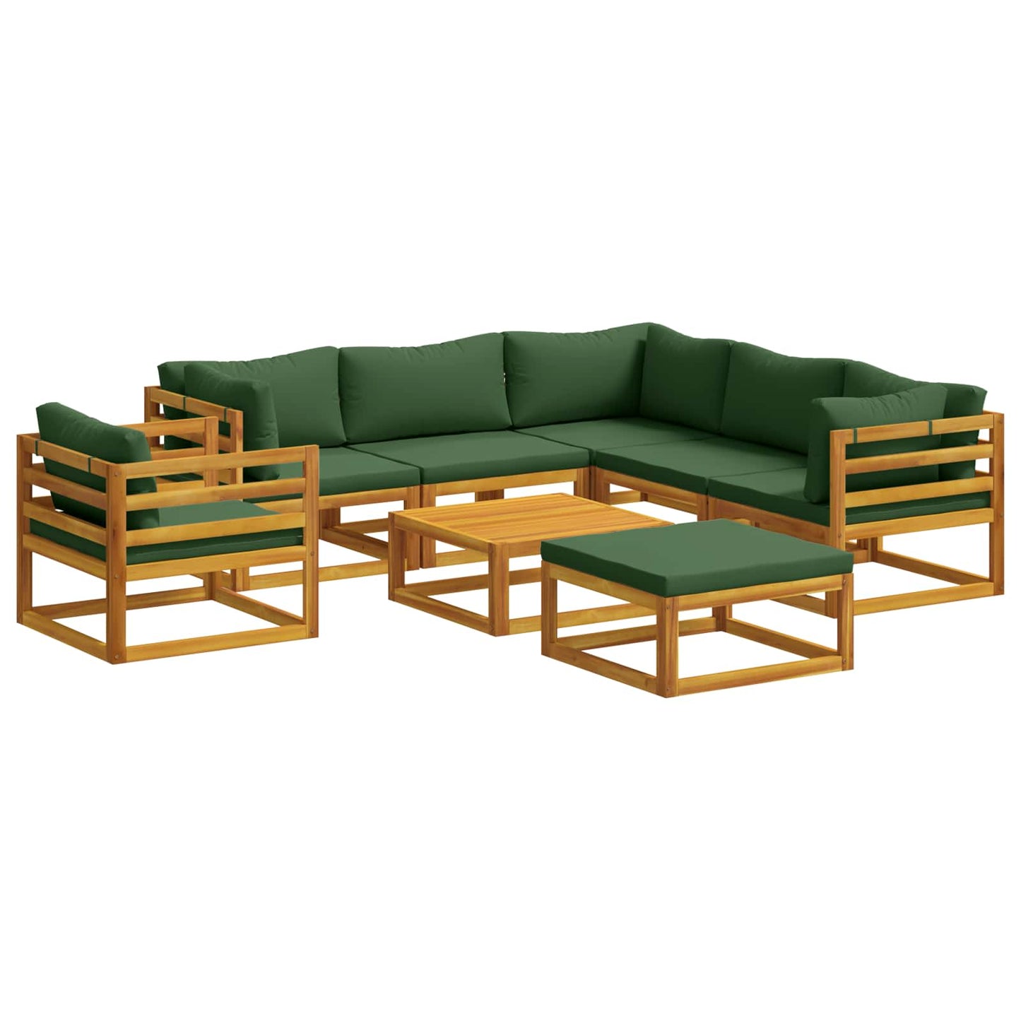 Sofa Set 8 pcs Natural Solid Acacia Wood