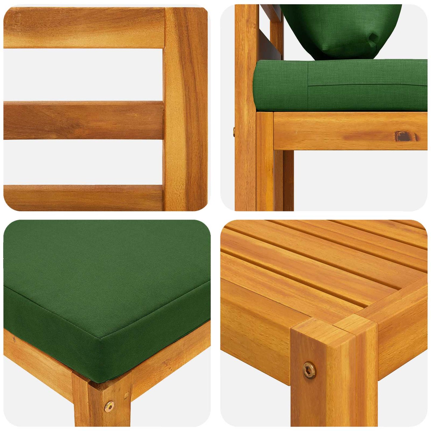 Sofa Set 12 pcs Natural Solid Acacia Wood