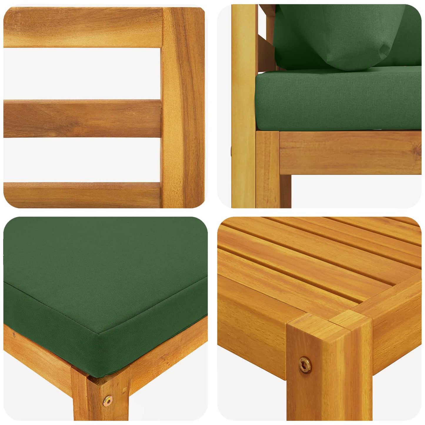Sofa Set 12 pcs Natural Solid Acacia Wood