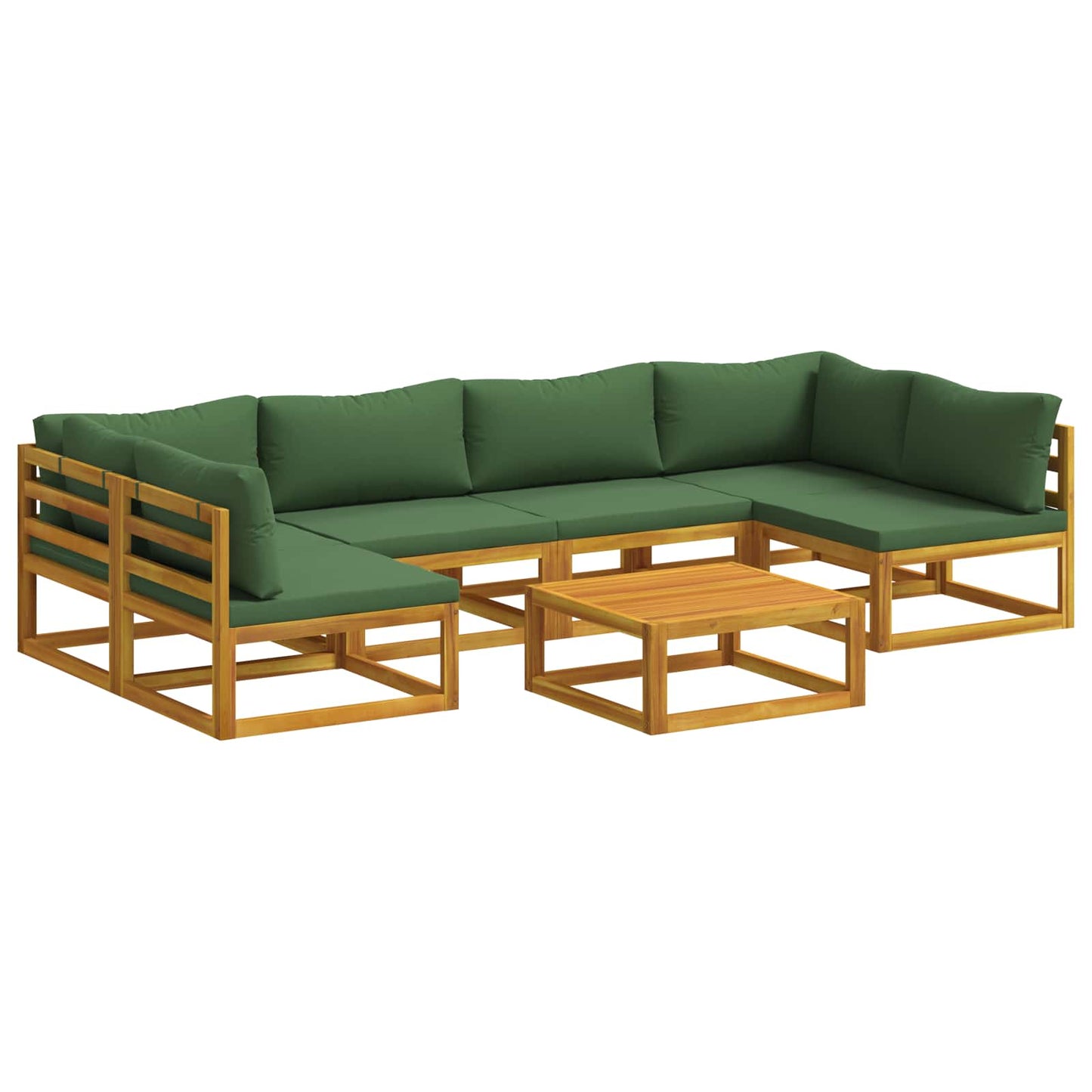 Sofa Set 7 pcs Natural Solid Acacia Wood
