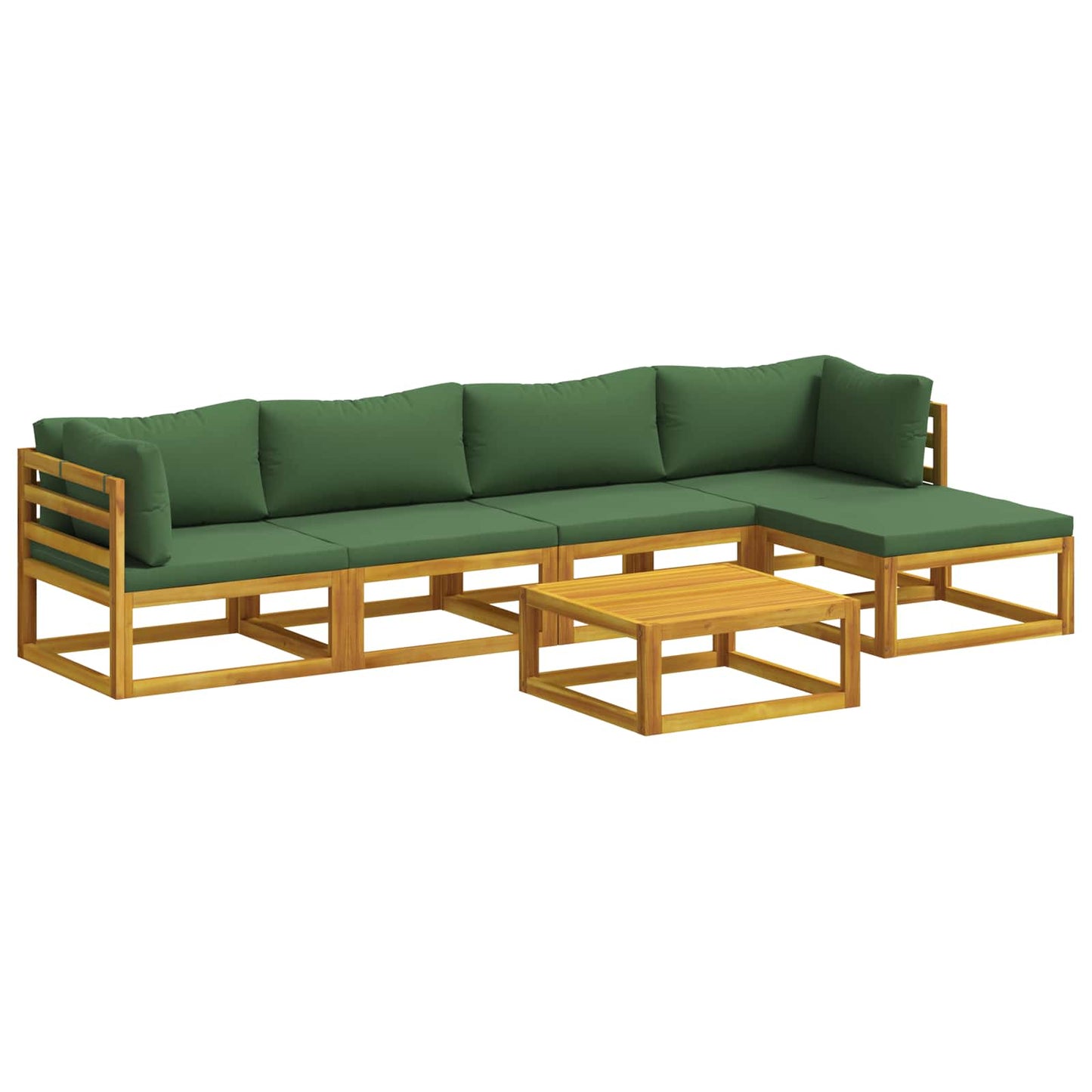 Sofa Set 6 pcs Natural Solid Acacia Wood