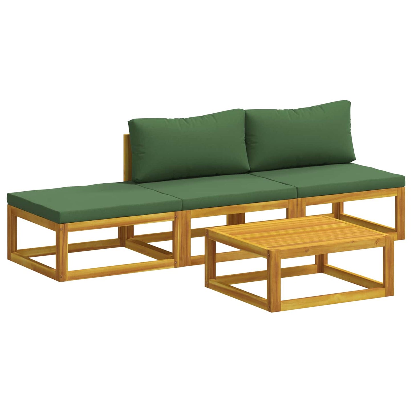 Sofa Set 4 pcs Natural Solid Acacia Wood