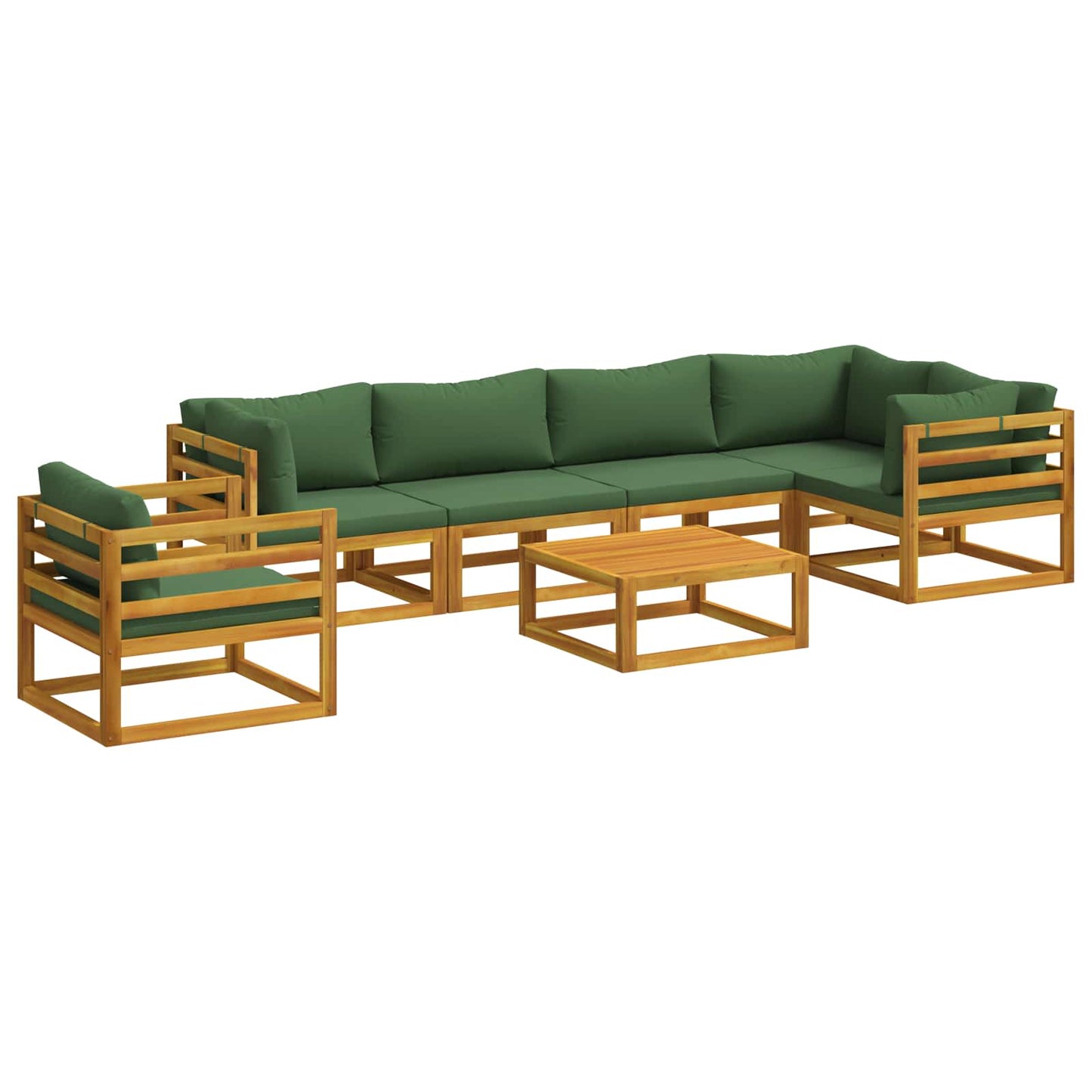 Sofa Set 7 pcs Natural Solid Acacia Wood