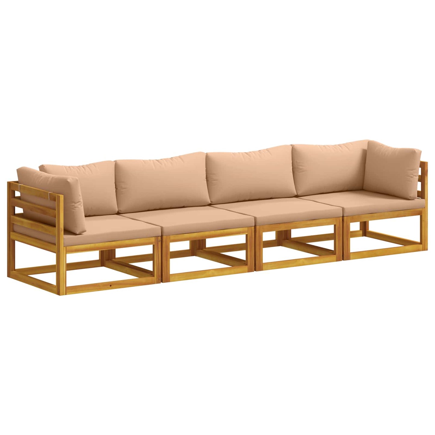 Sofa Set 4 pcs Natural Solid Acacia Wood