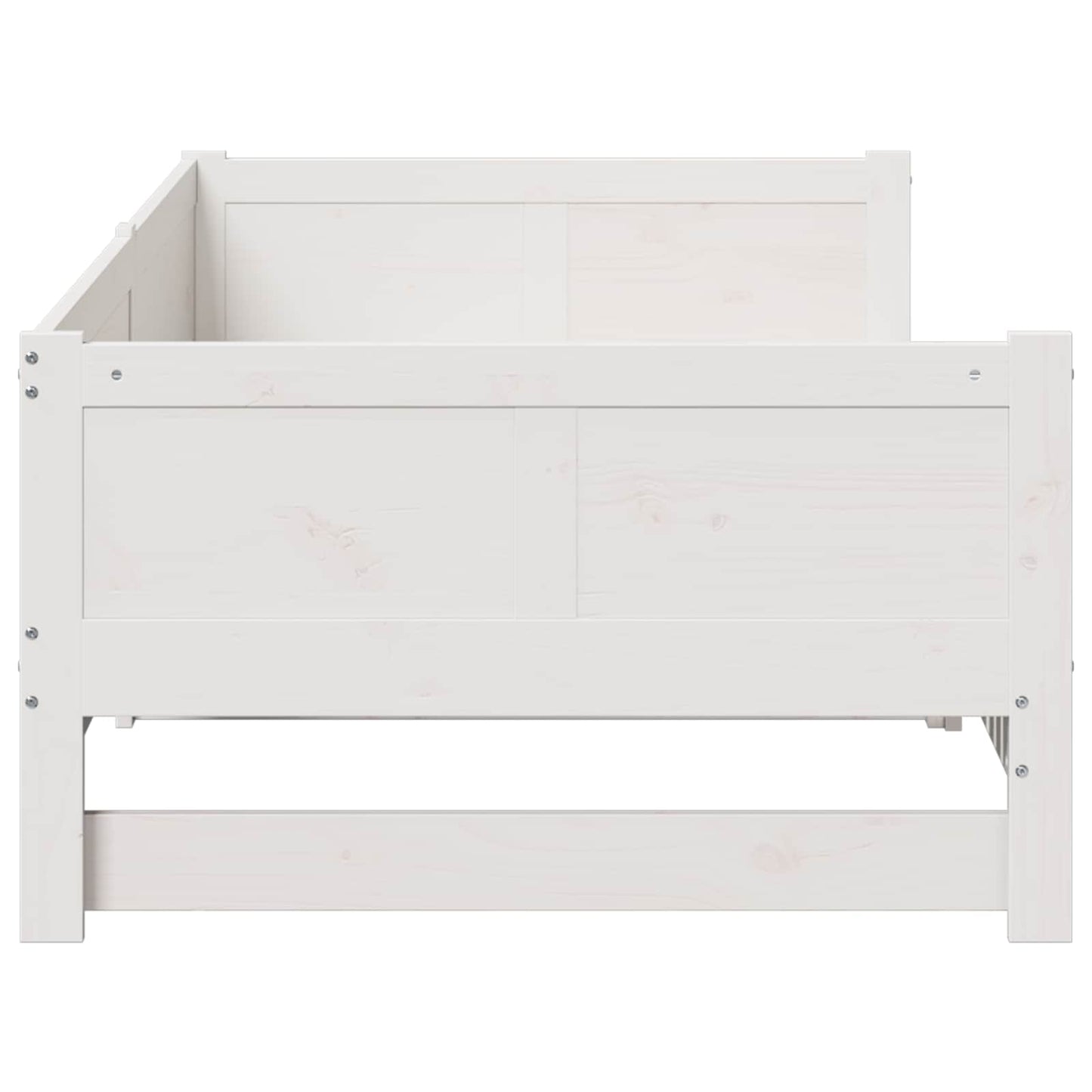 Pull-out Day Bed White 180 x 200 cm Solid Pine Wood