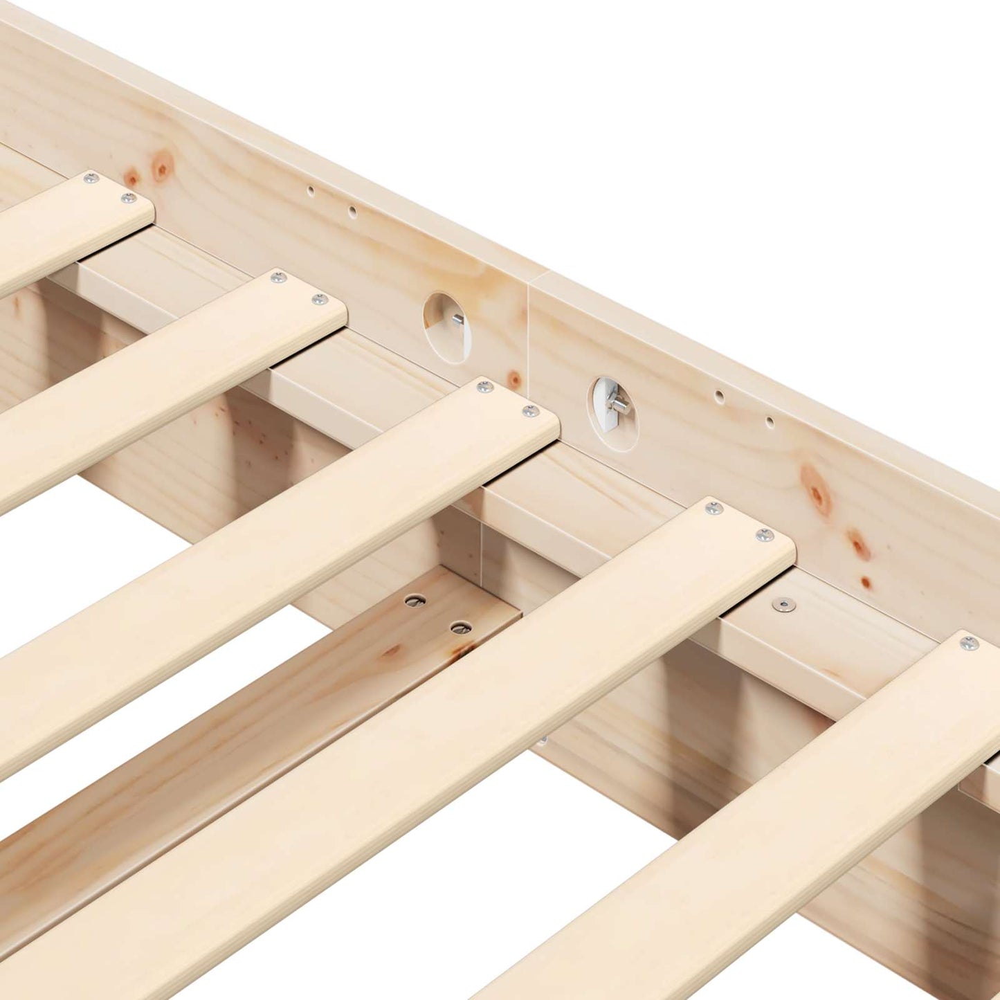 Bed Frame Natural 200 x 200 cm Solid Pine Wood