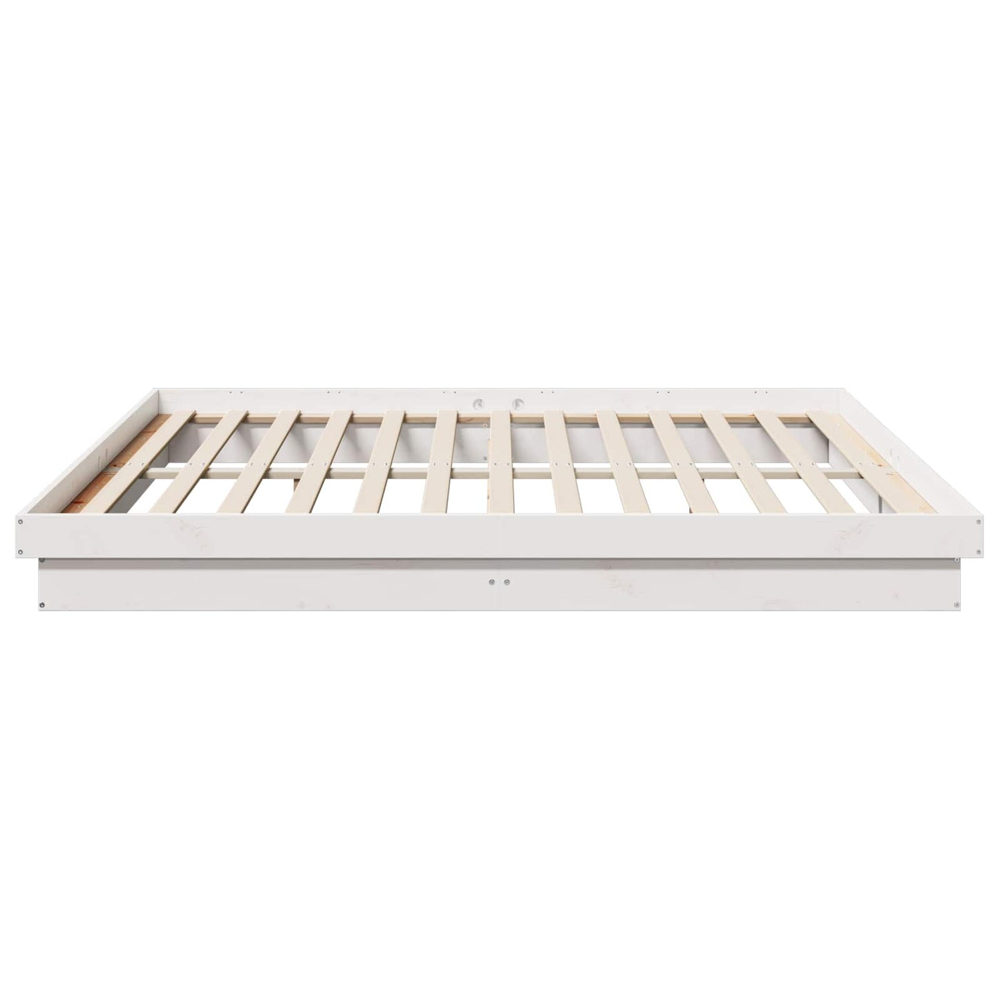 Bed Frame White 200 x 200 cm Solid Pine Wood
