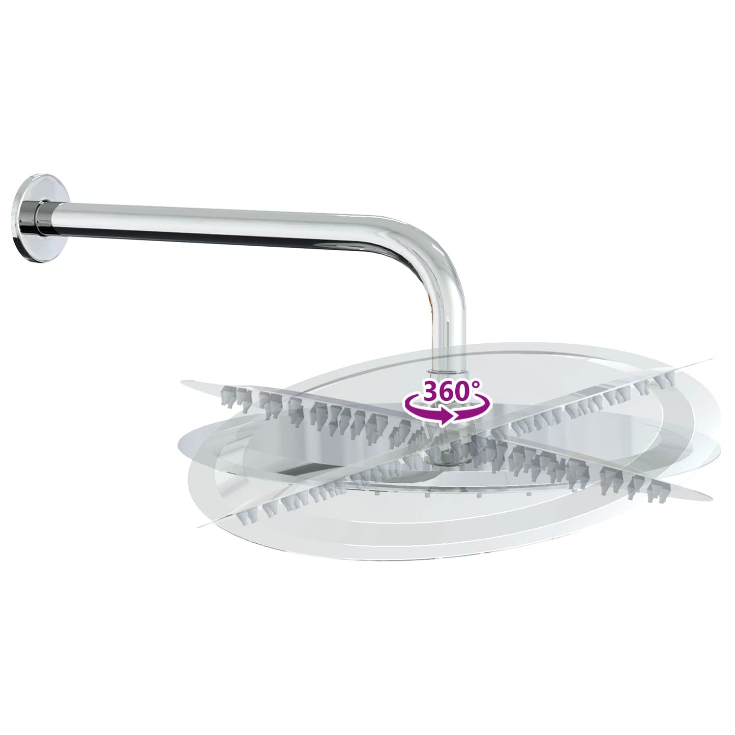 Concealed Shower System (Round) Silver Stainless Steel 201