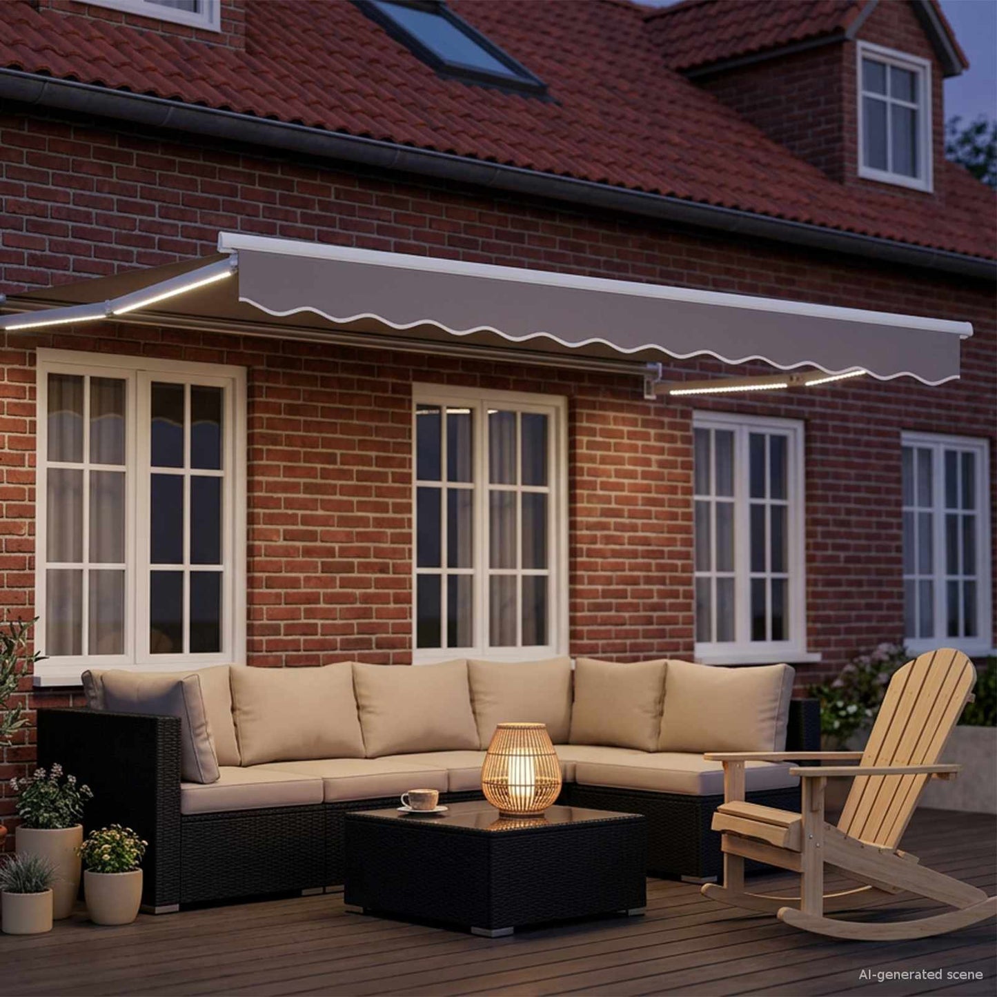 Electric Retractable Awning Frame White 3 x 2 m Aluminium