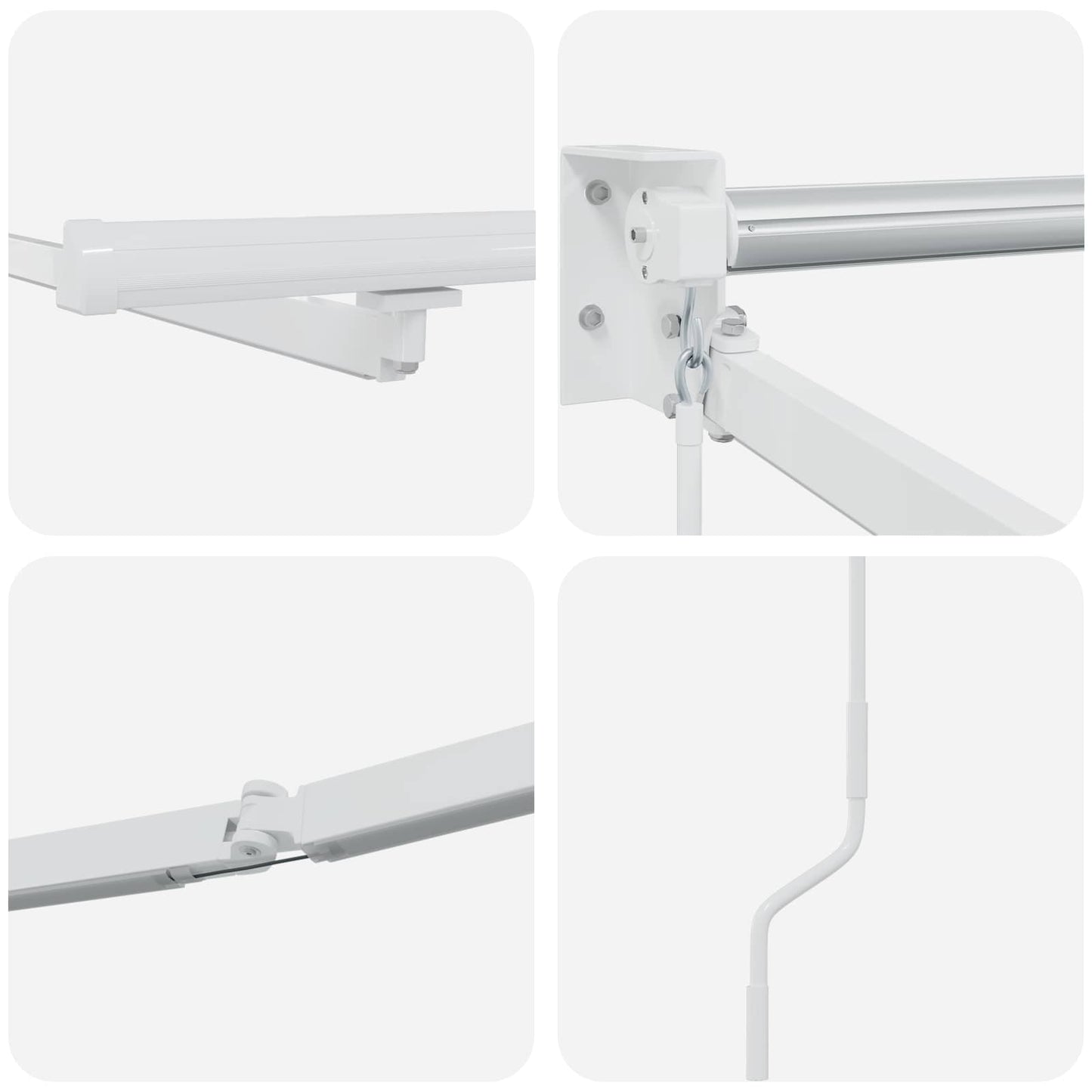 Electric Retractable Awning Frame White 4.5 x 3 m Aluminium