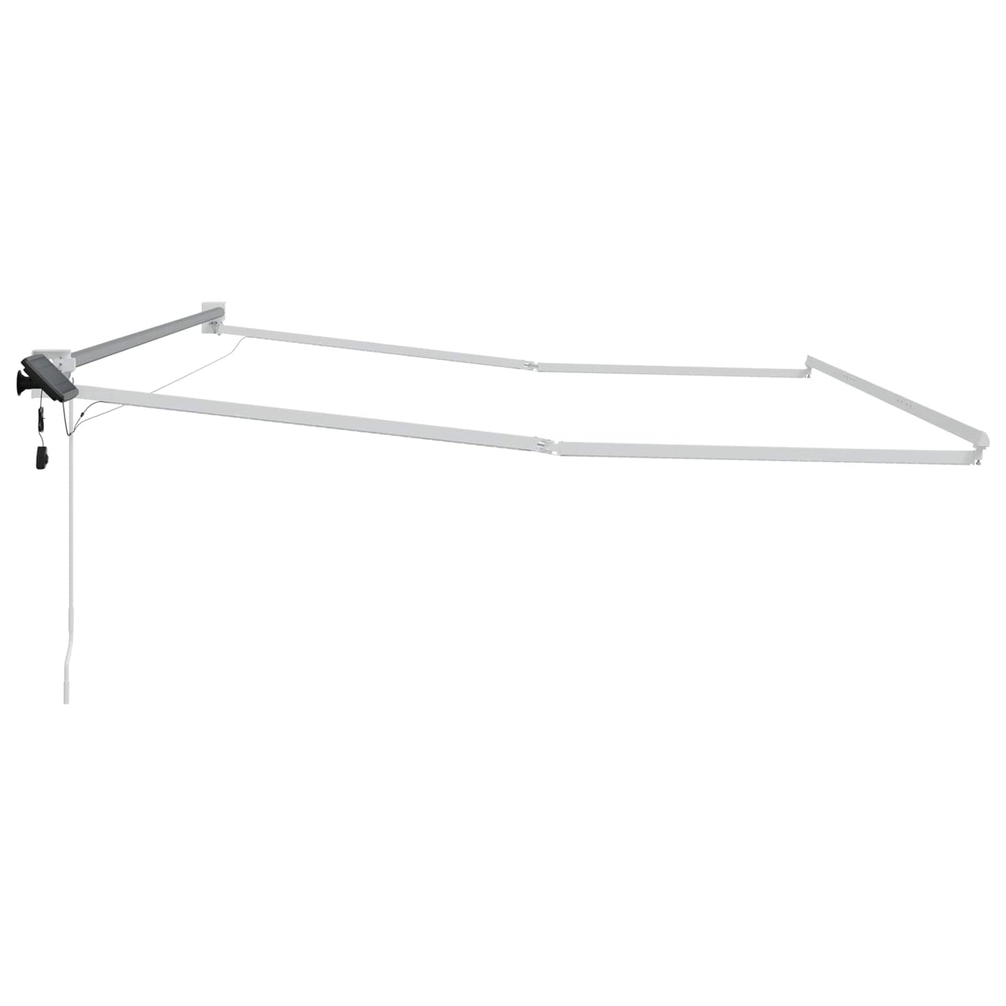 Electric Retractable Awning Frame White 5 x 3 m Aluminium