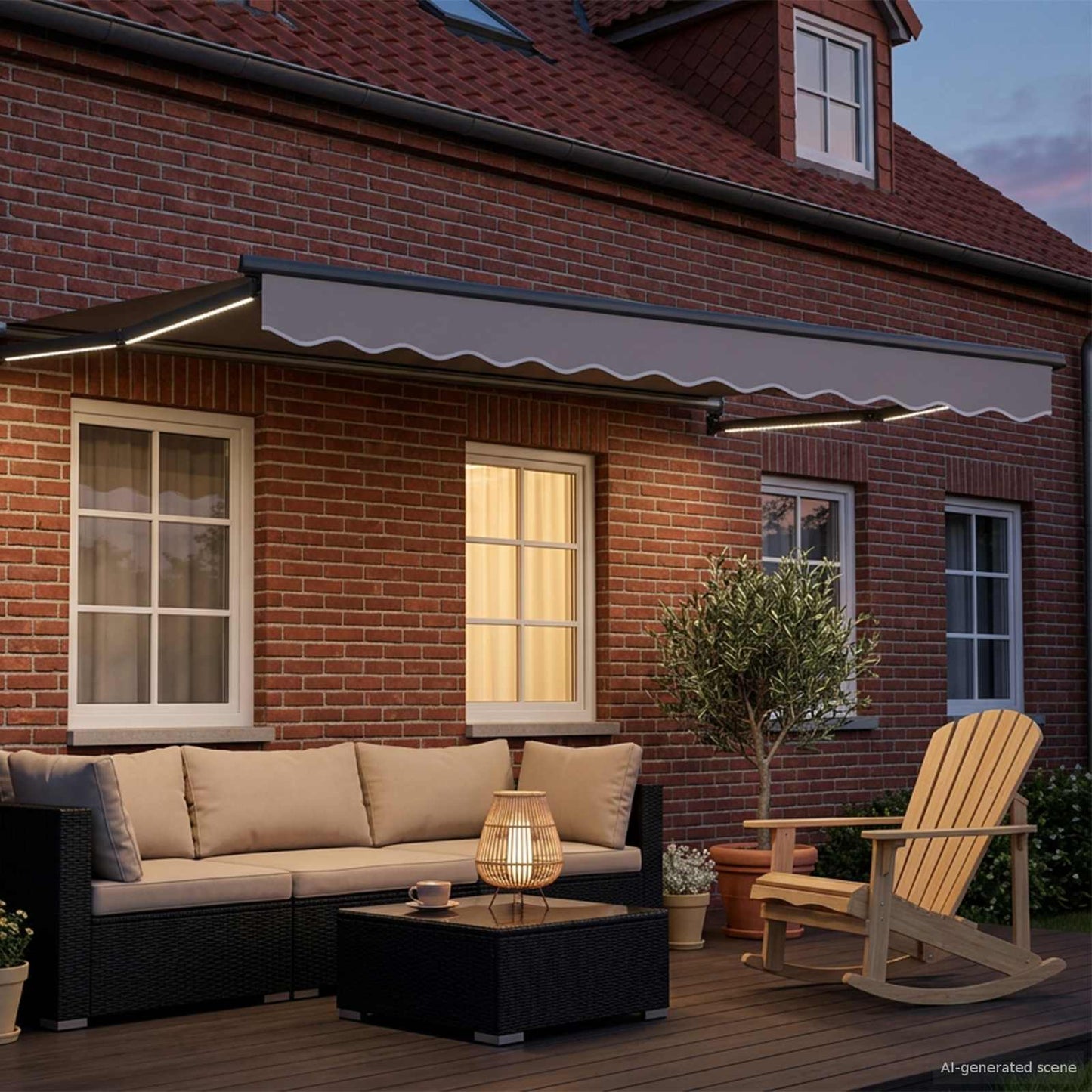 Electric Retractable Awning Frame Anthracite 3.5 x 2.5 m