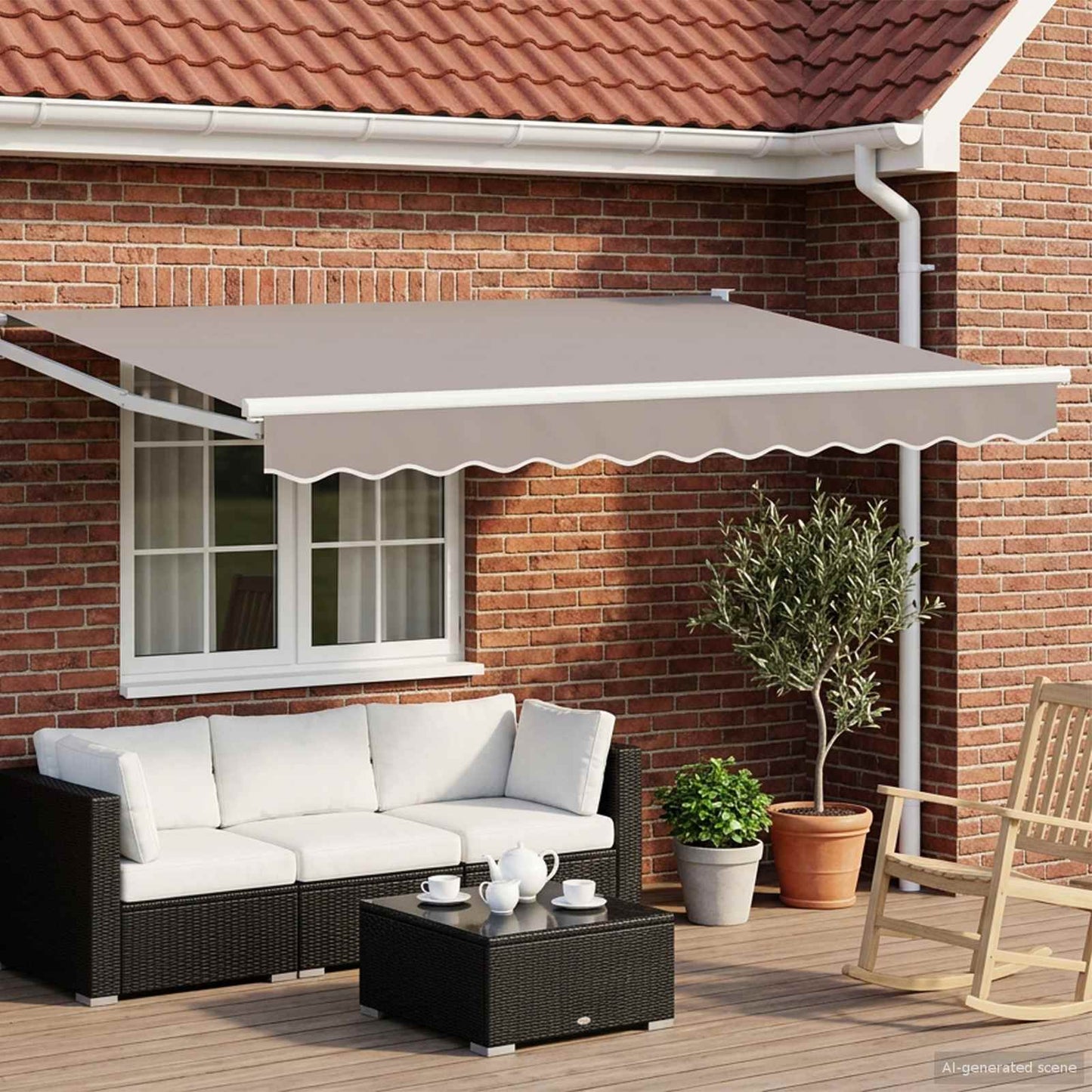 Electric Retractable Awning Frame White 3 x 2 m Steel
