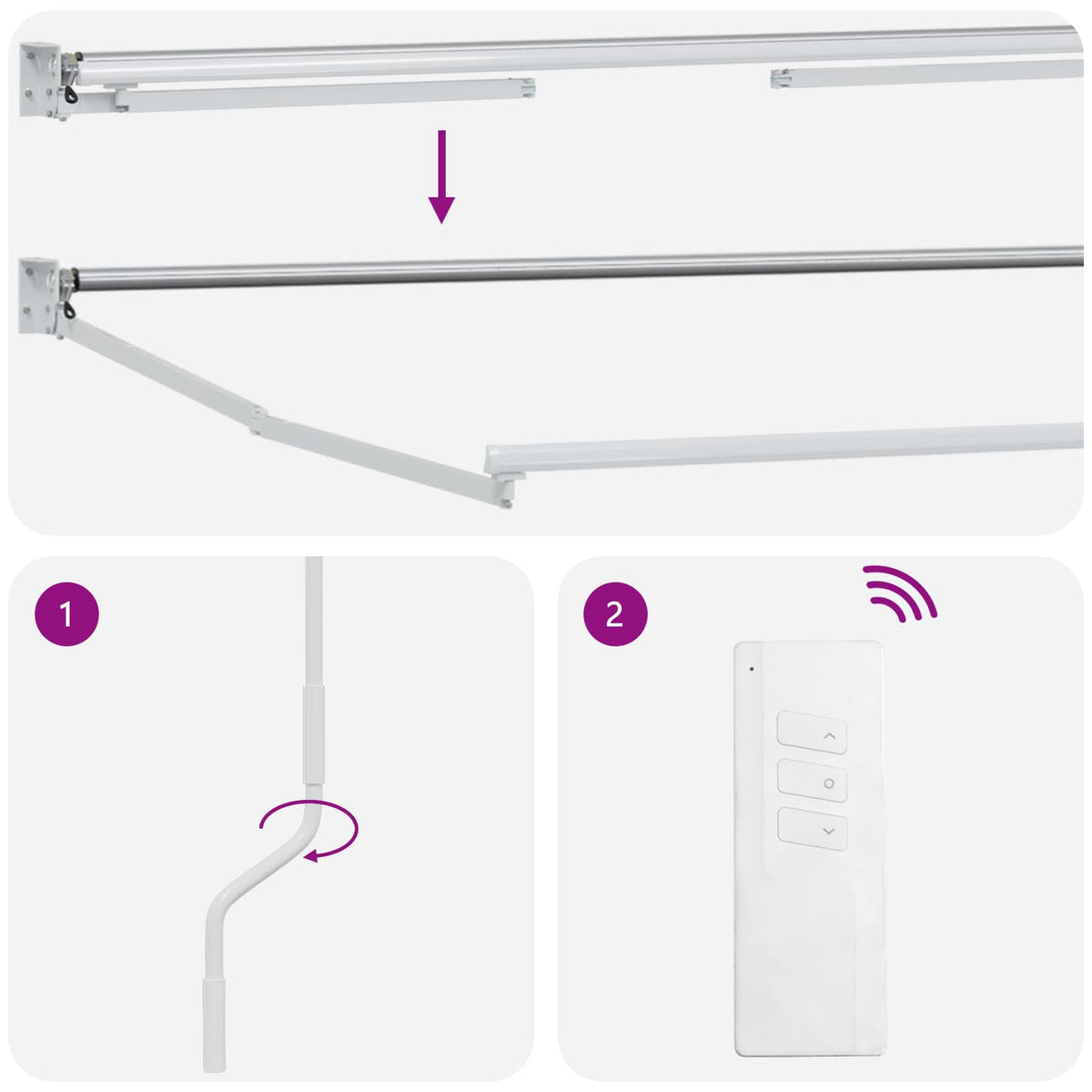 Solar Electric Awning Frame 3 x 2.5 m White