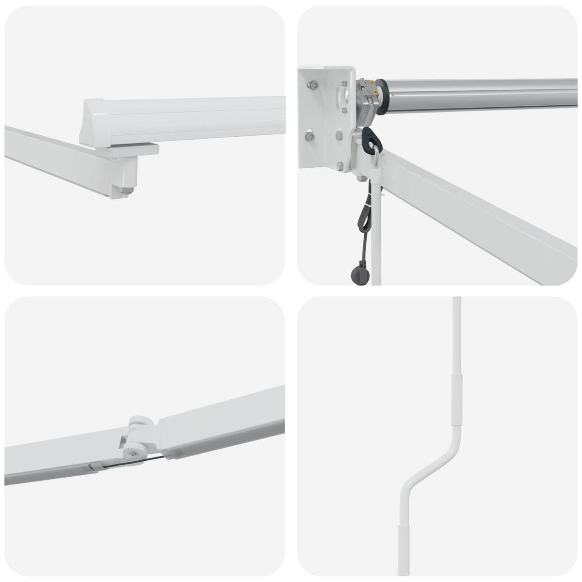 Solar Electric Awning Frame 3.5 x 2.5 m White