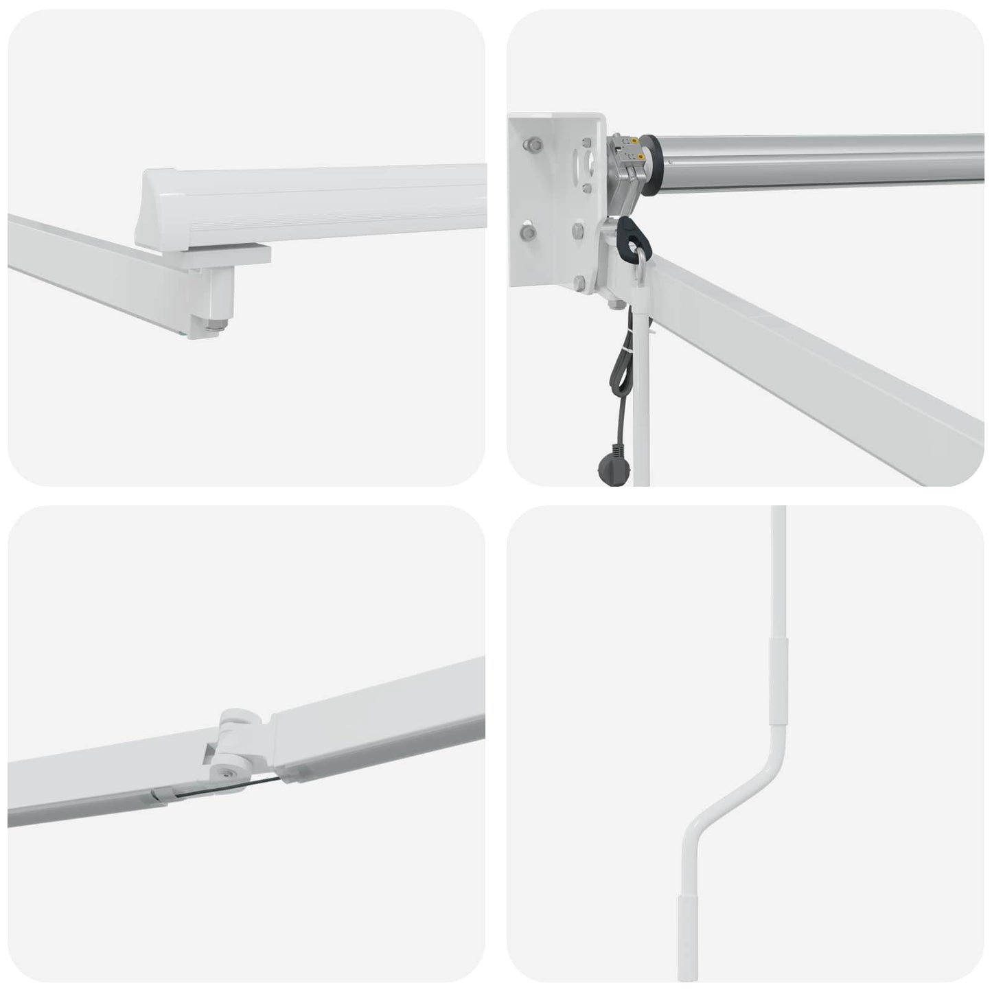 Electric Retractable Awning Frame White 3.5 x 2.5 m Steel