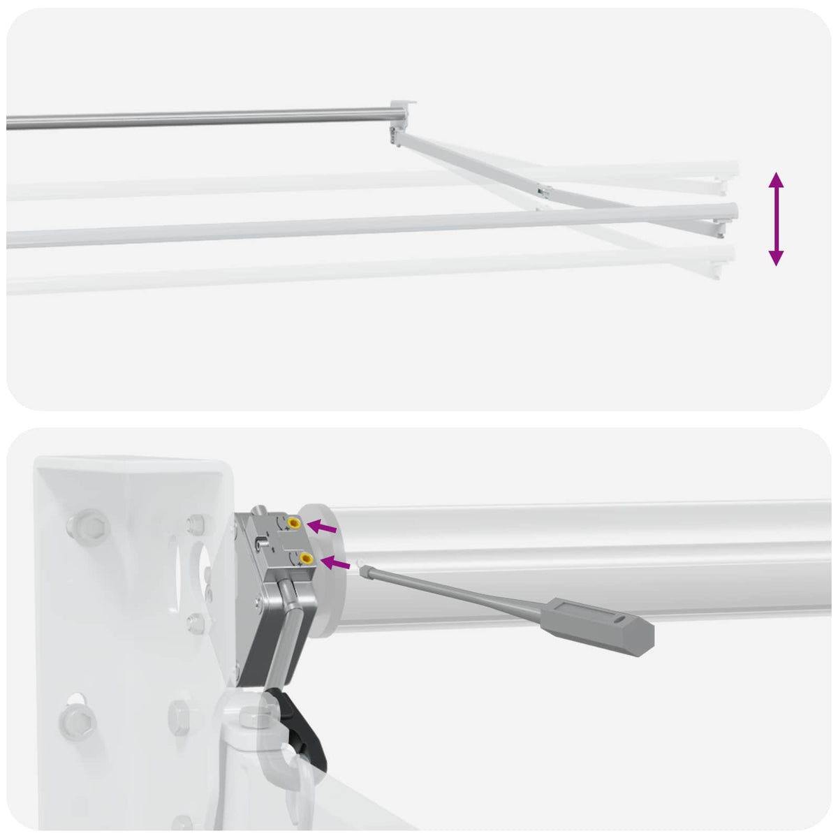 Solar Electric Awning Frame 3.5 x 2.5 m White