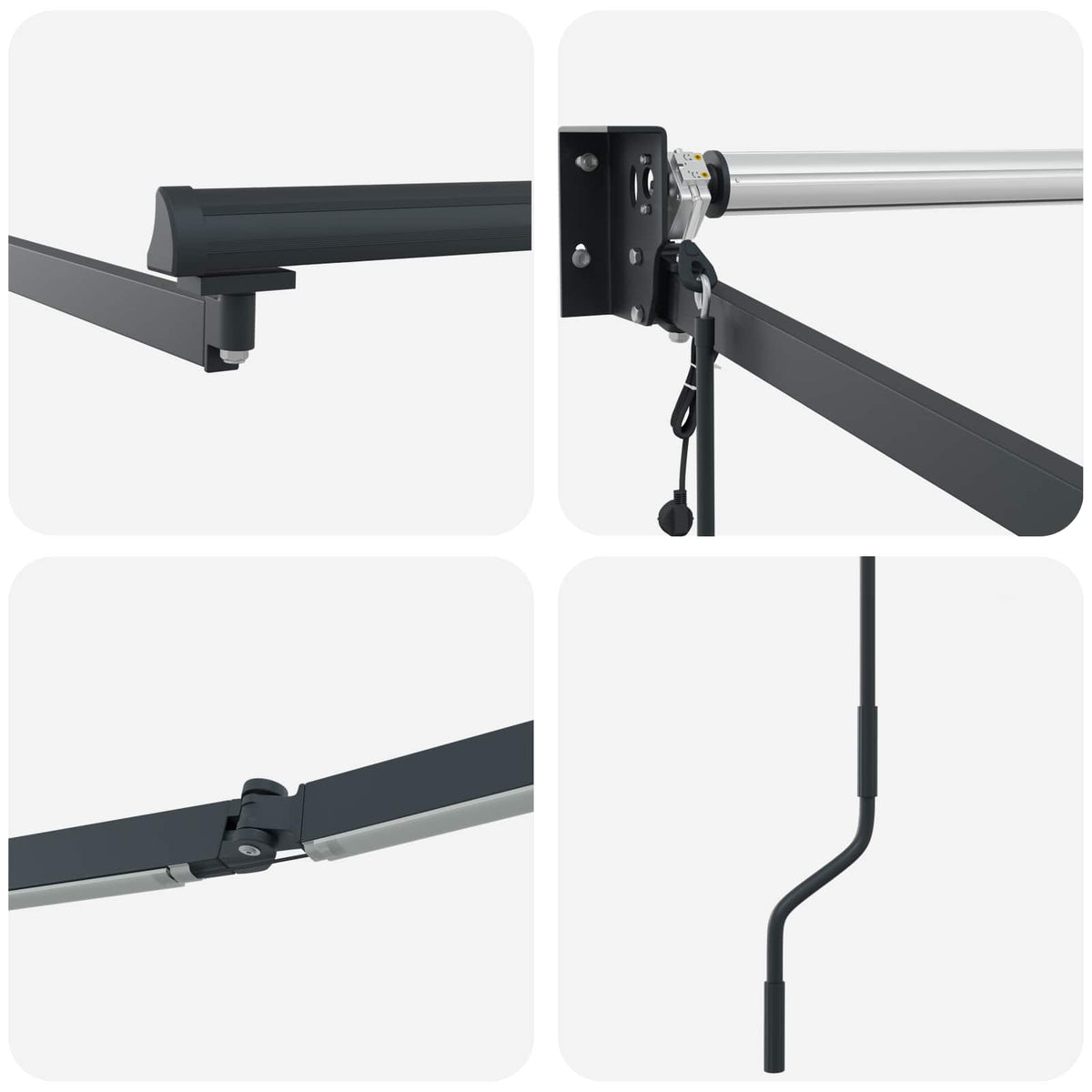 Solar Electric Awning Frame 2.5 x 2 m Anthracite