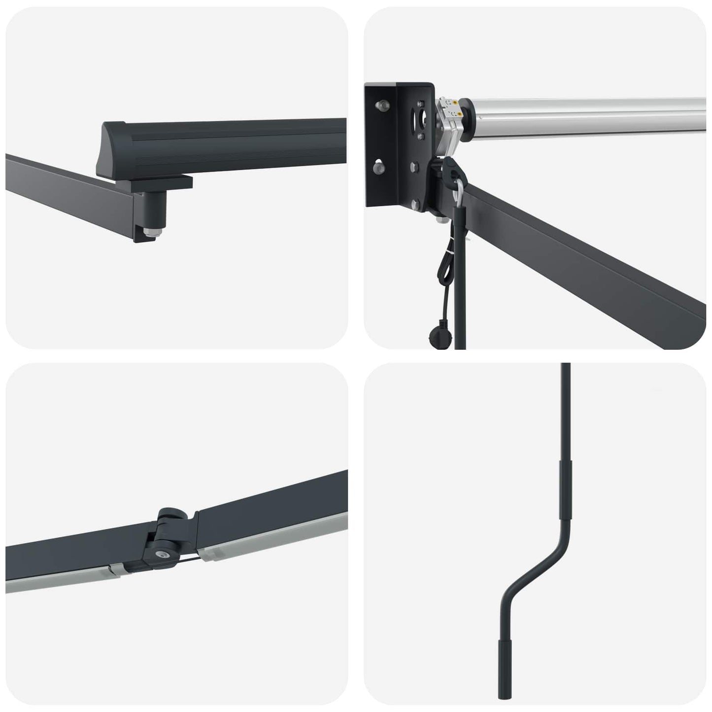 Electric Retractable Awning Frame Anthracite 3.5 x 2 m Steel