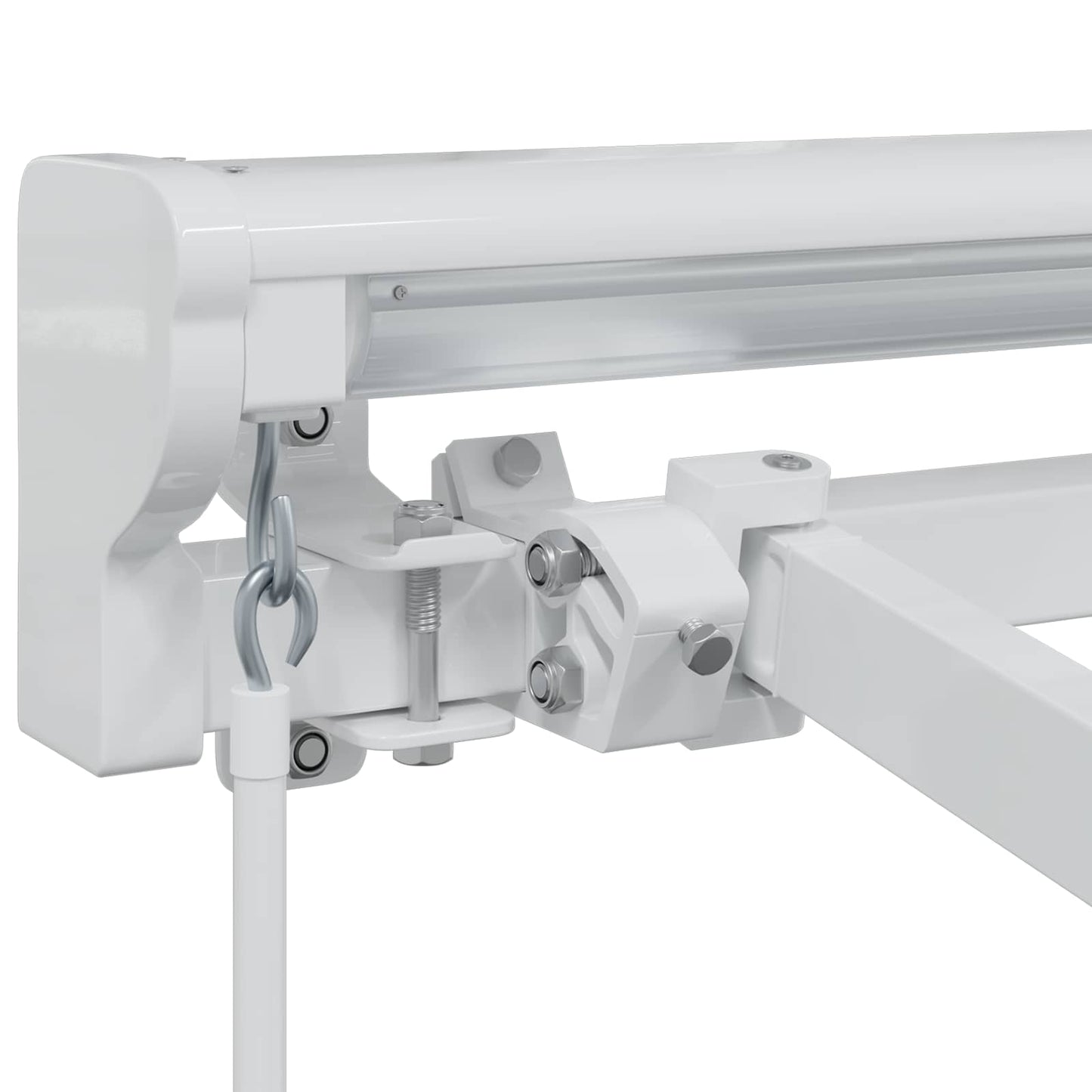 Manual Awning Frame Adjustable White 3 x 2.5 m Steel