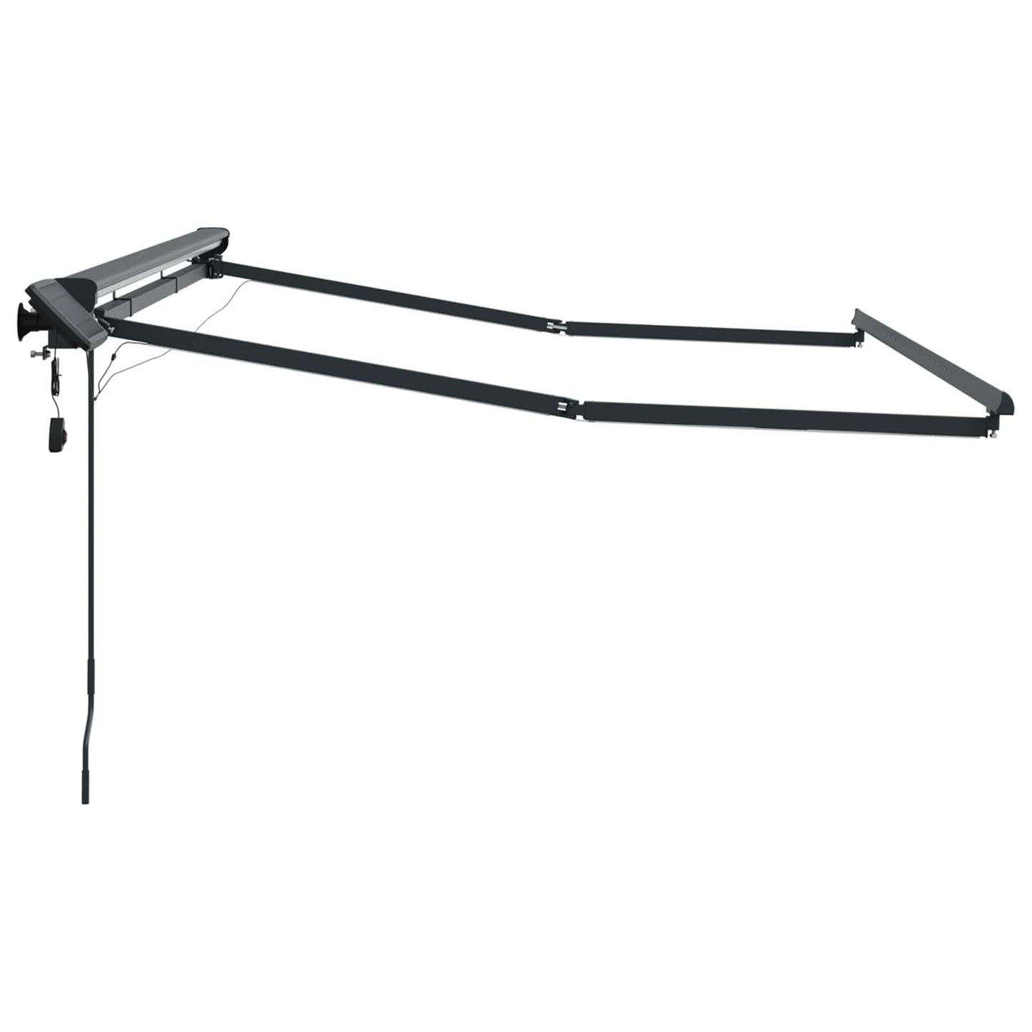 Manual Awning Frame with LEDs Anthracite 2.5 x 2 m Aluminium