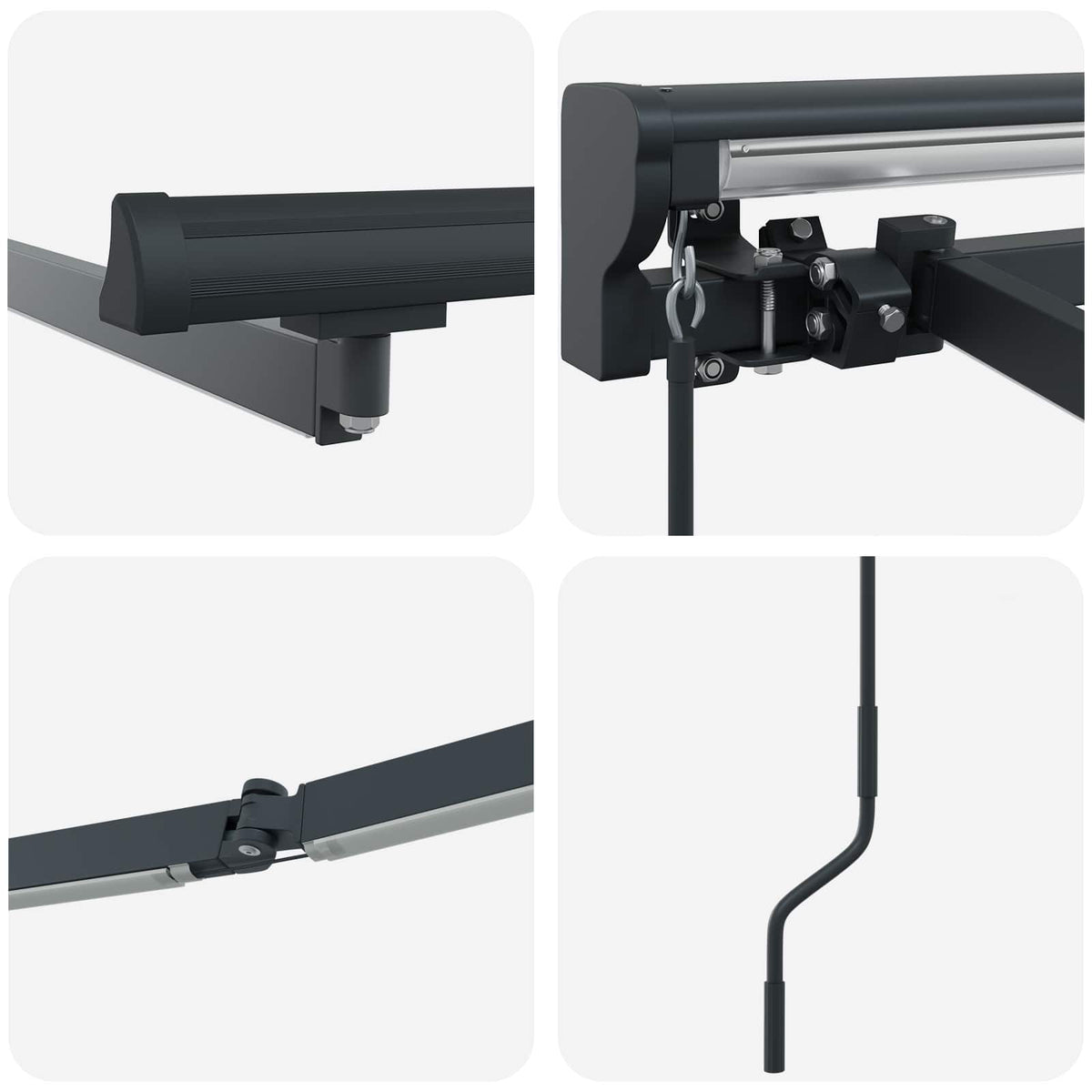 Manual Awning Frame with Solar LED 4 x 3 m Anthracite
