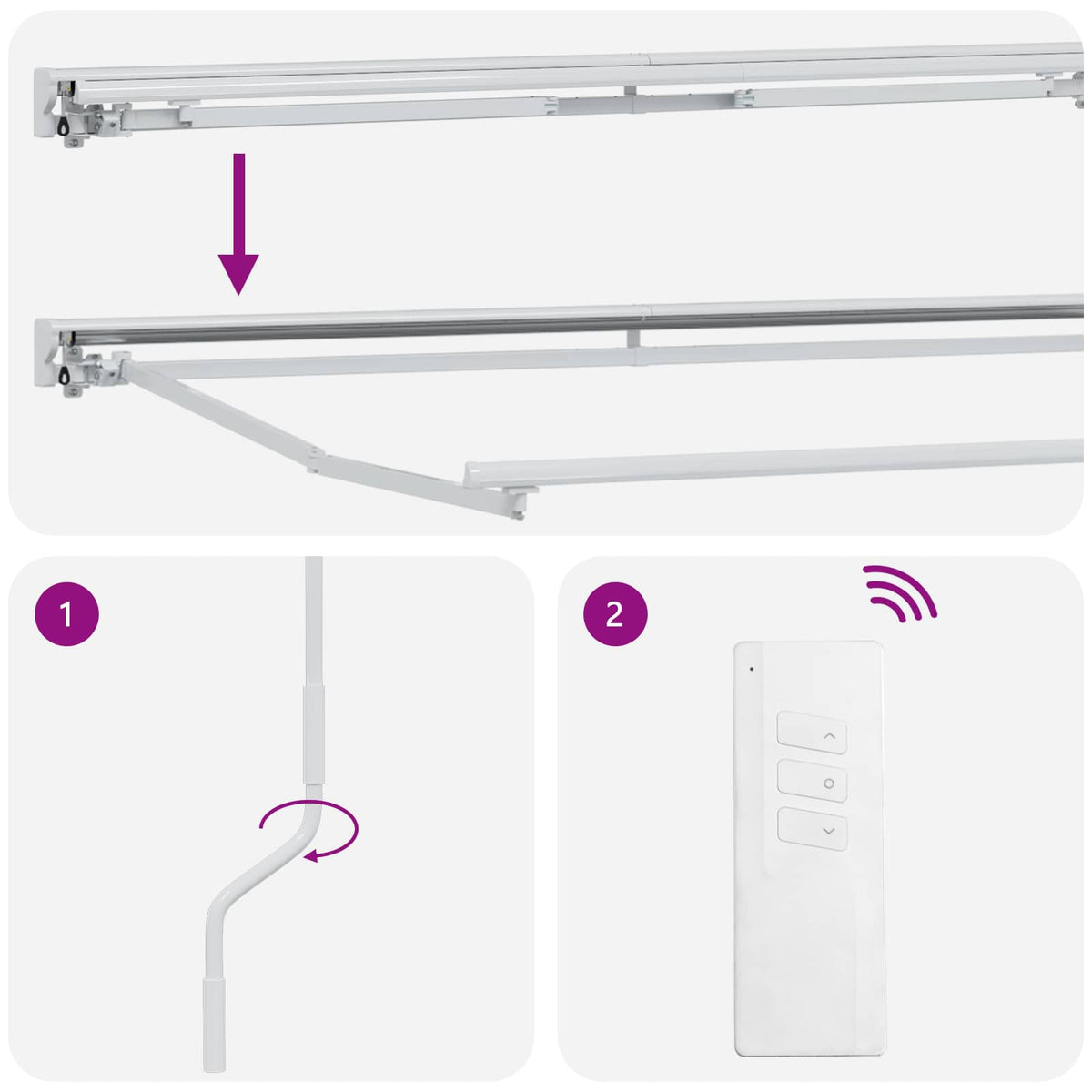 Solar Electric Awning Frame 2.5 x 2 m White