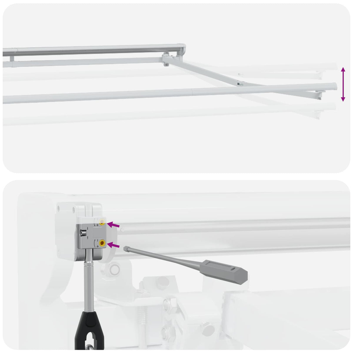 Solar Electric Awning Frame 2.5 x 2 m White