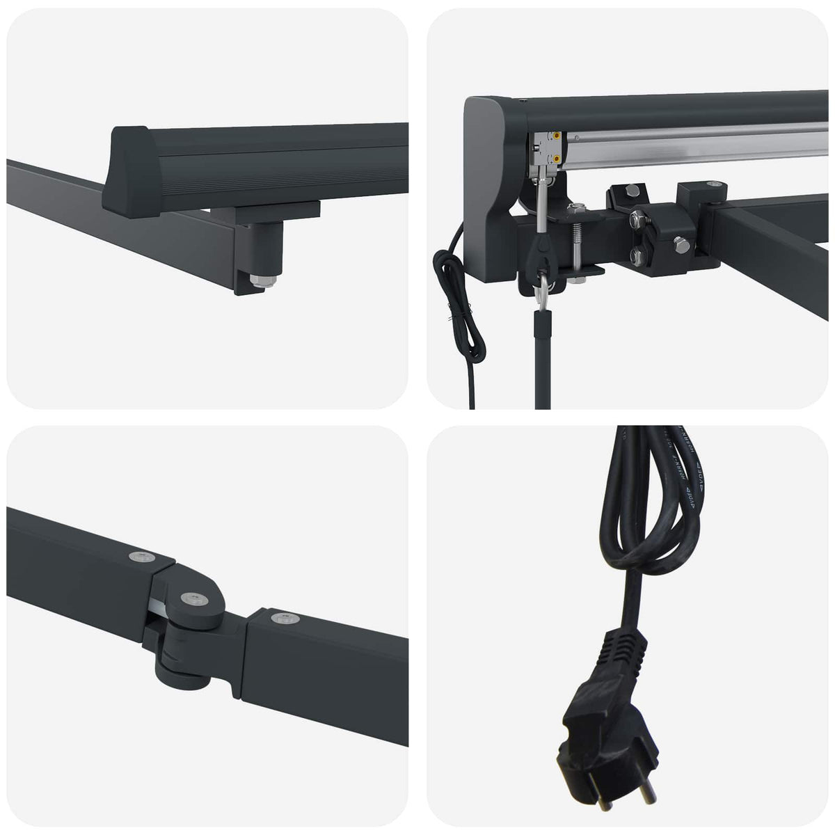 Solar Electric Awning Frame 2.5 x 2 m Anthracite