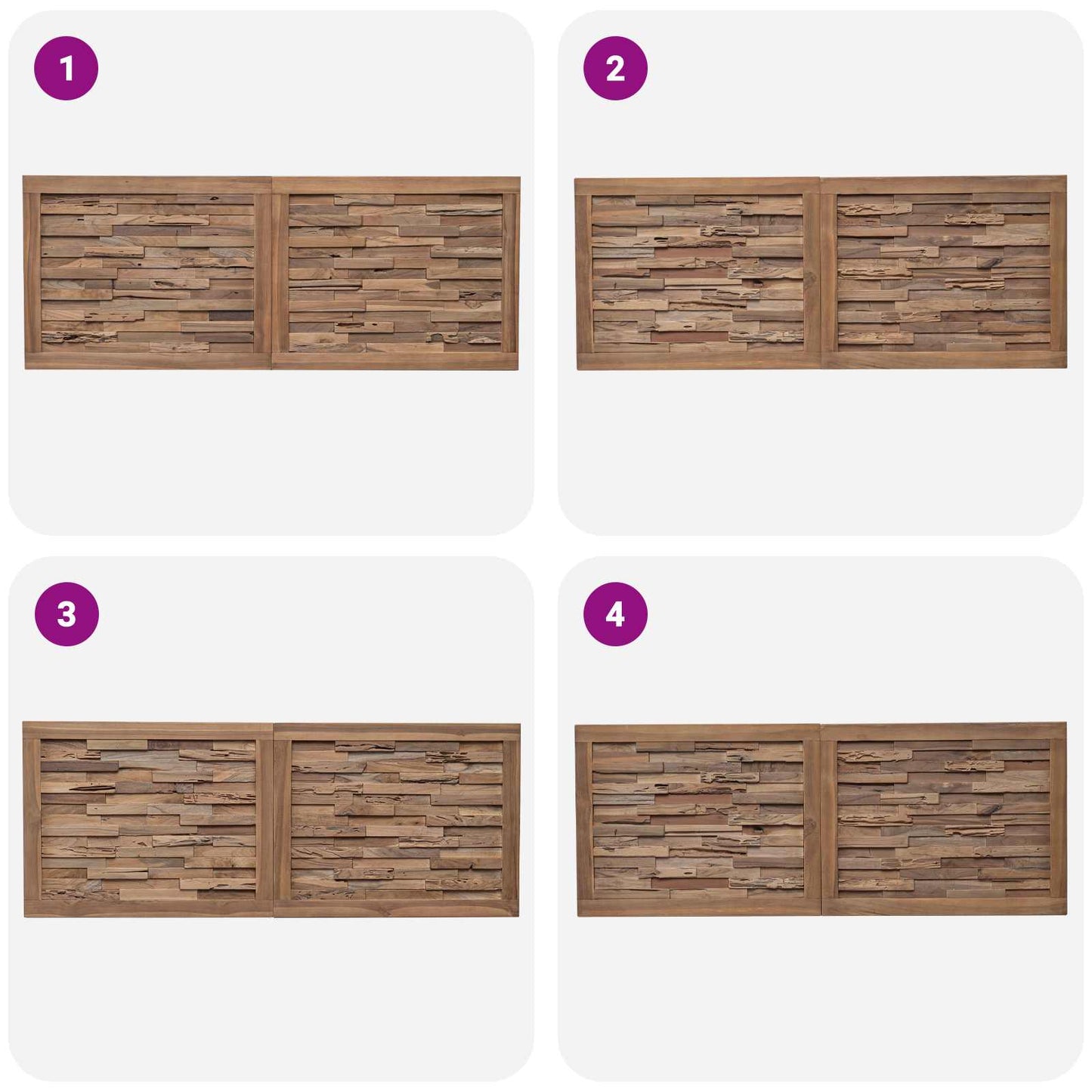 Headboard Natural Solid Teak Wood