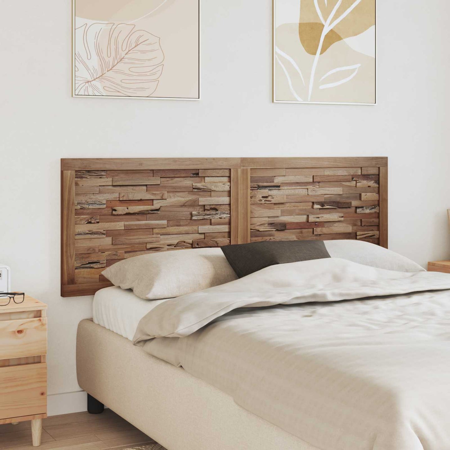 Bed Headboard Natural Solid Teak Wood