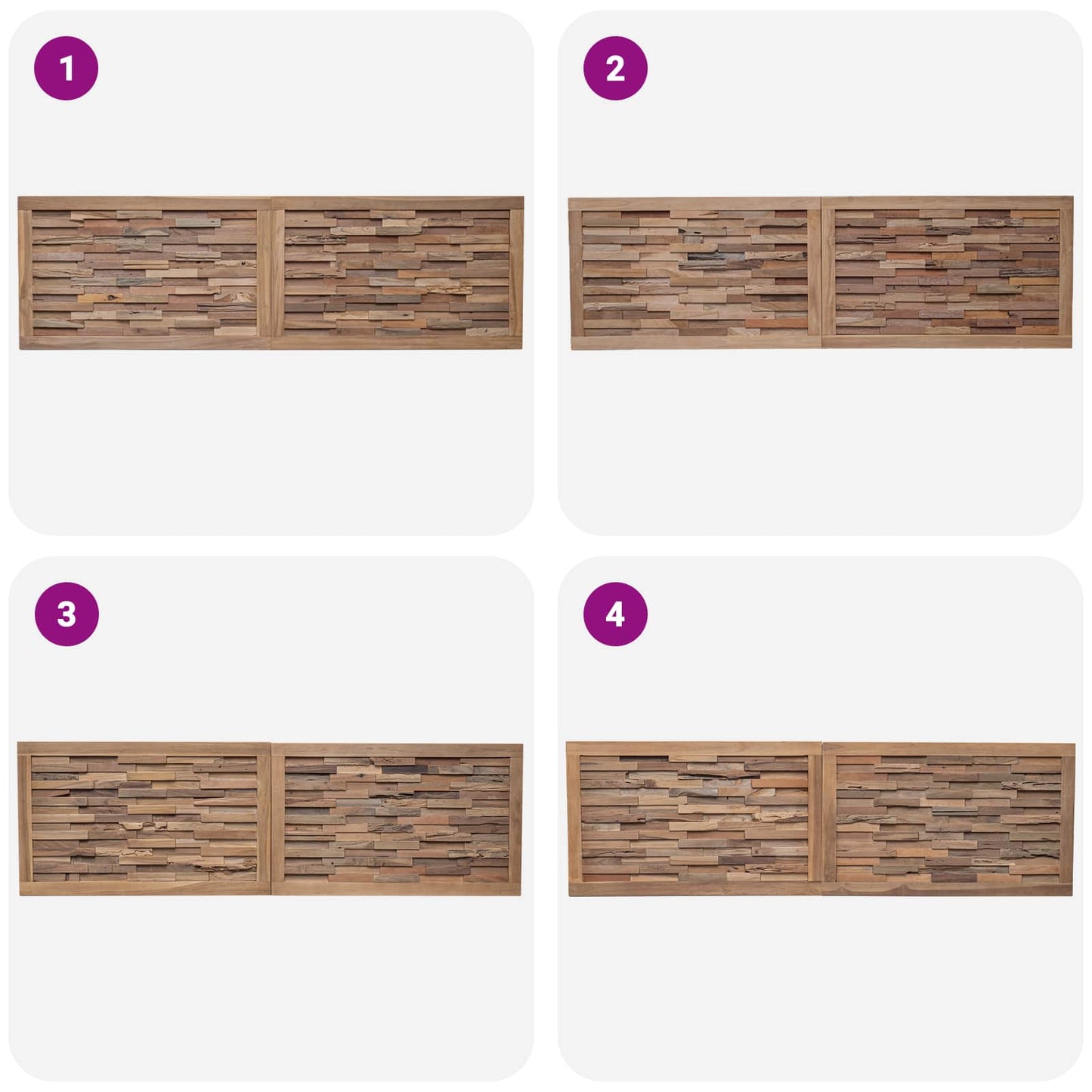 Bed Headboard Natural Solid Teak Wood