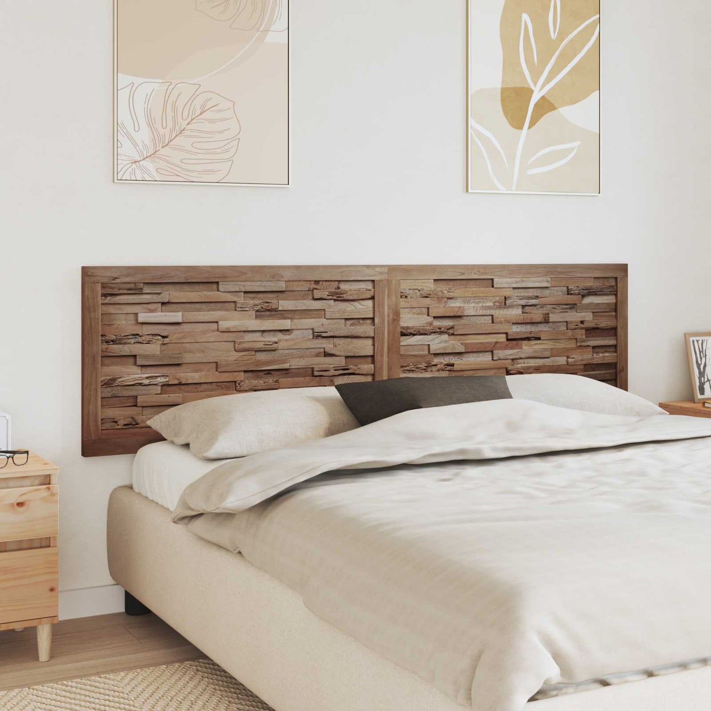 Headboard Natural Solid Teak Wood