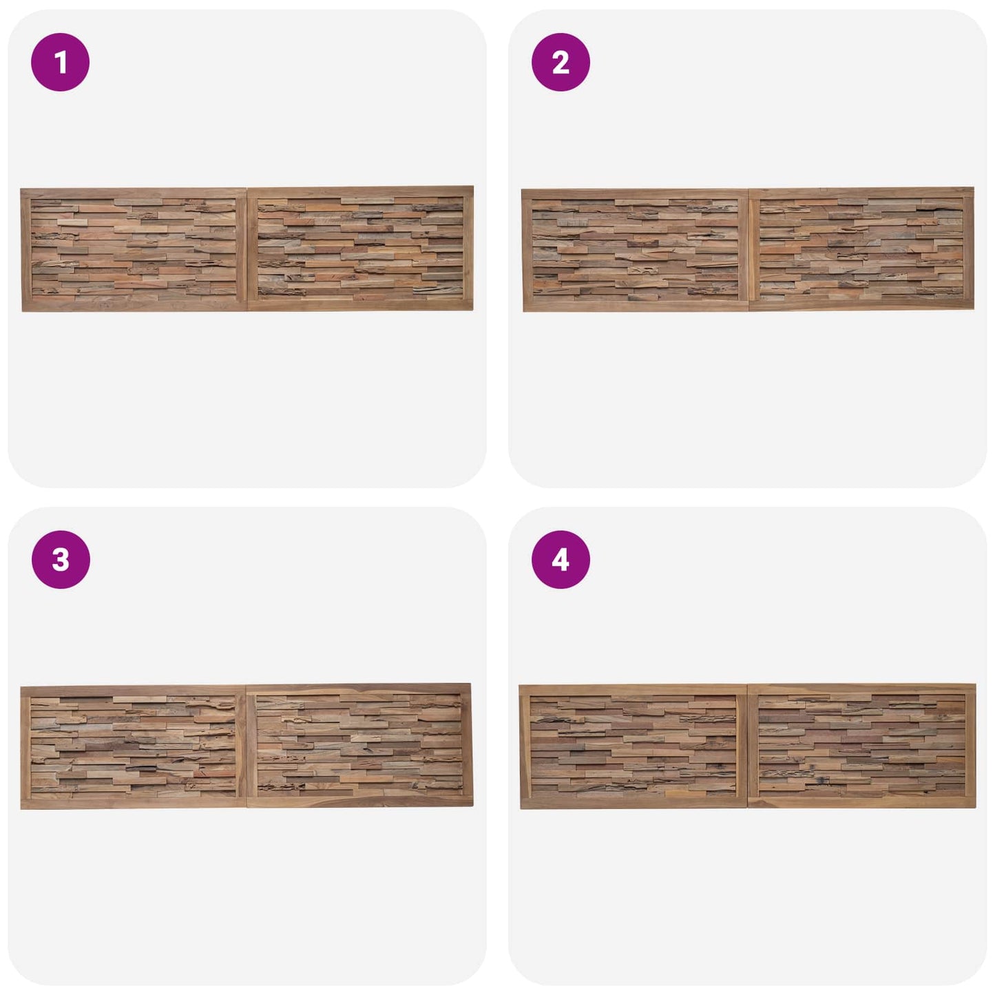 Headboard Natural Solid Teak Wood