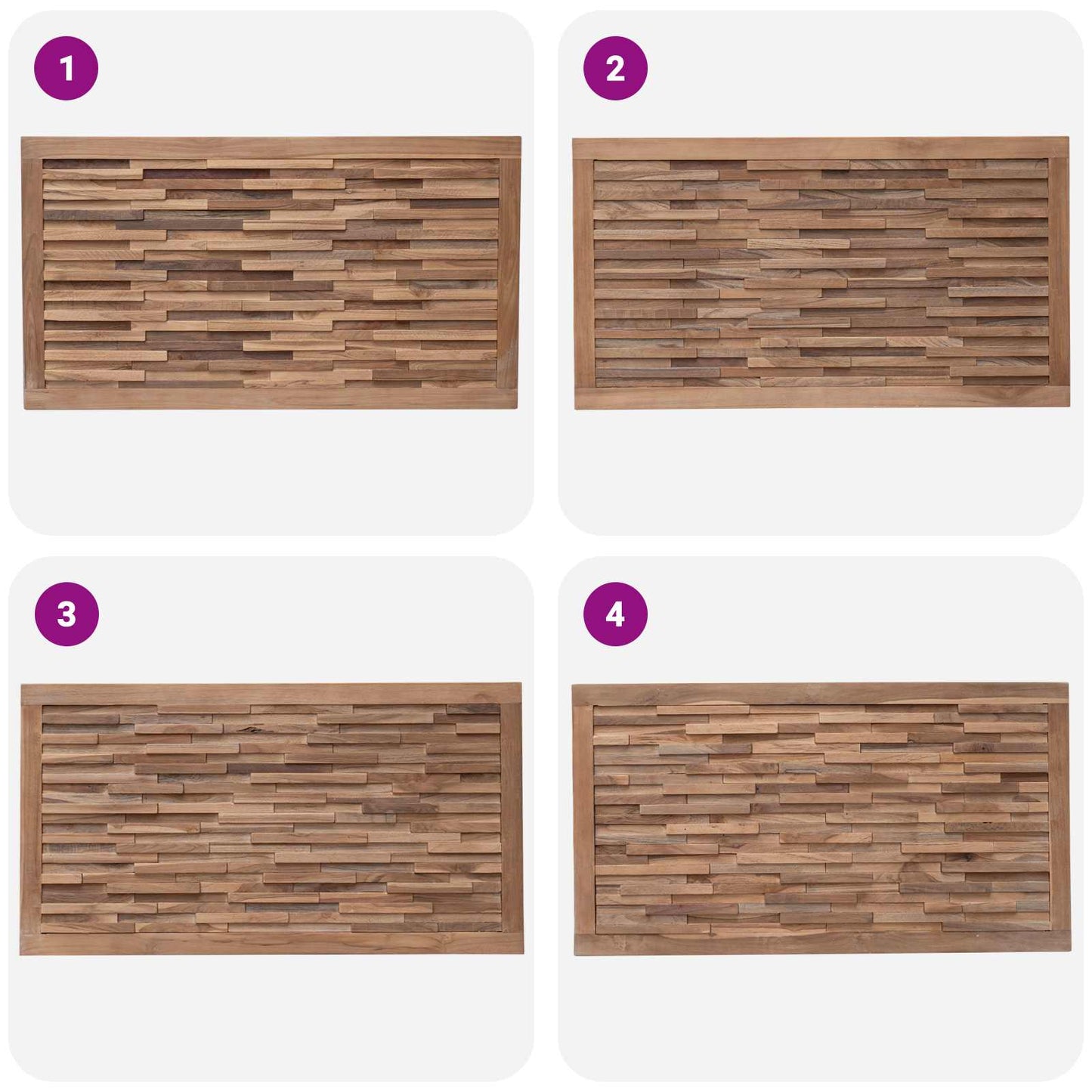 Headboard Natural Solid Teak Wood