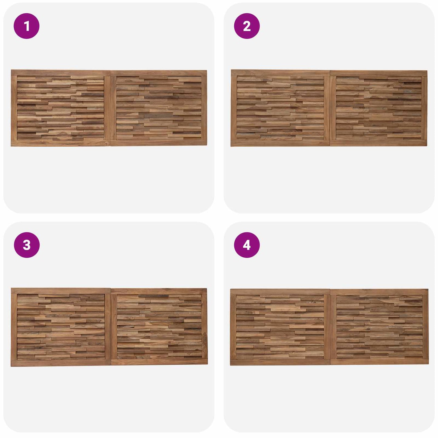 Headboard Natural Solid Teak Wood