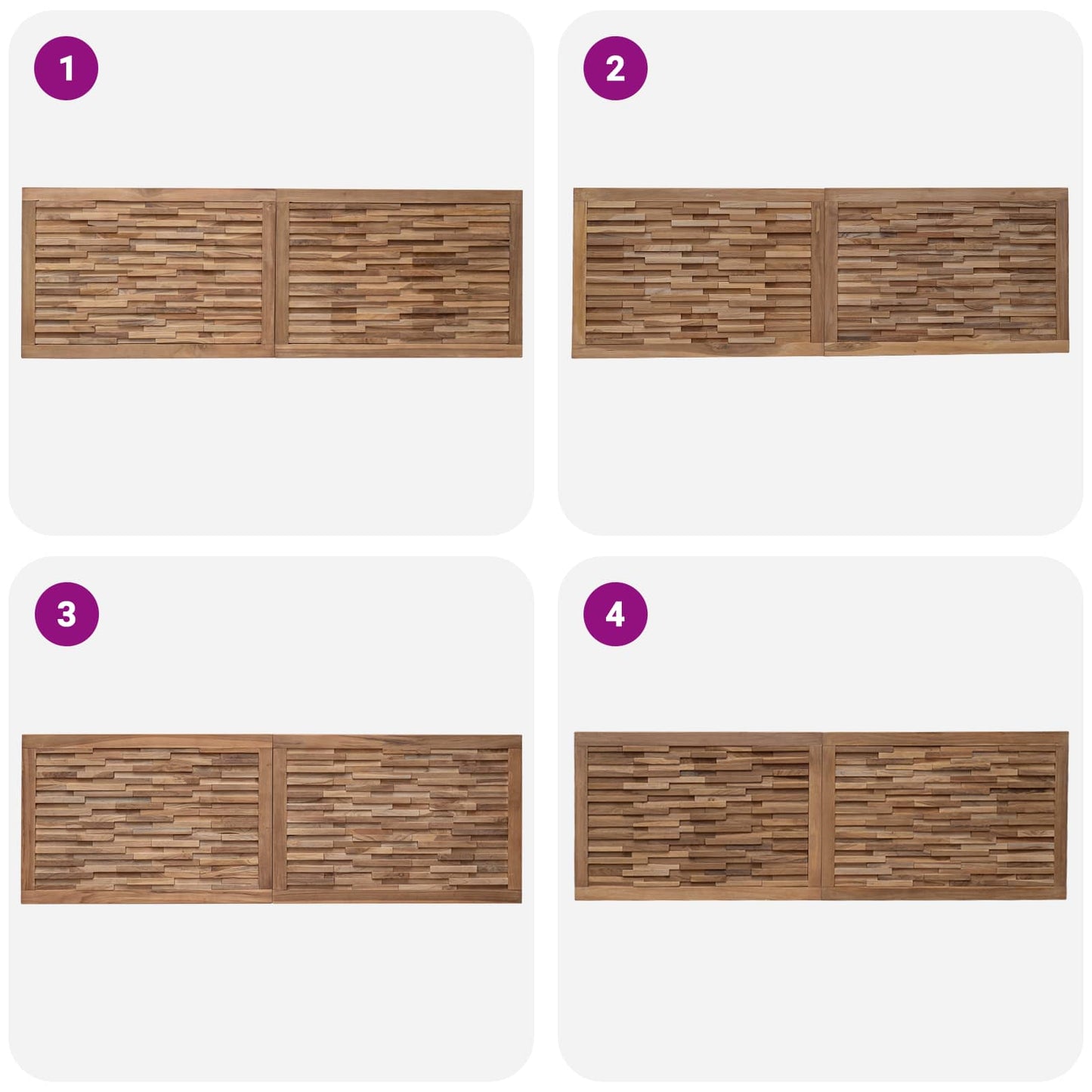 Headboard Natural Solid Teak Wood