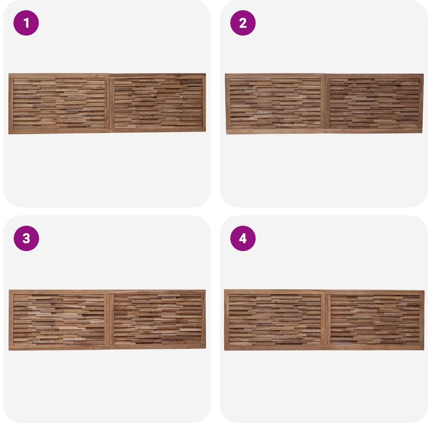 Headboard Natural Solid Teak Wood