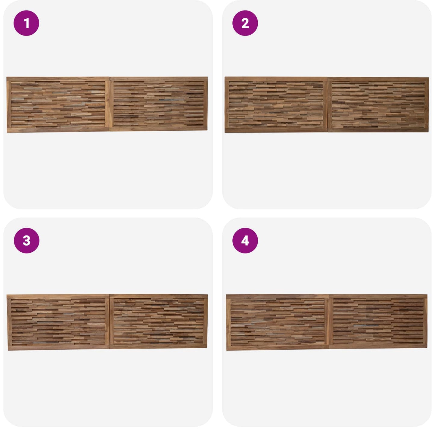 Headboard Natural Solid Teak Wood
