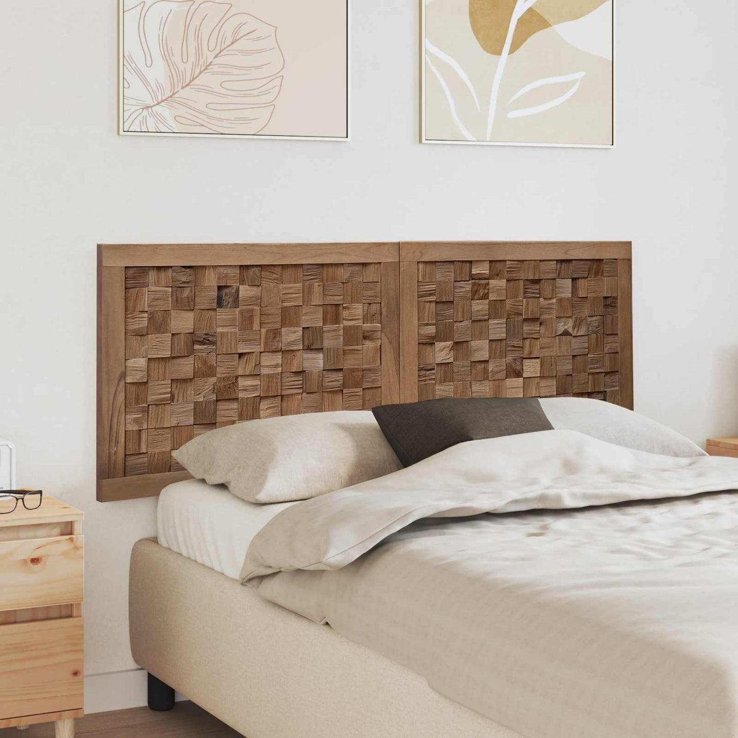 Headboard Natural Solid Teak Wood