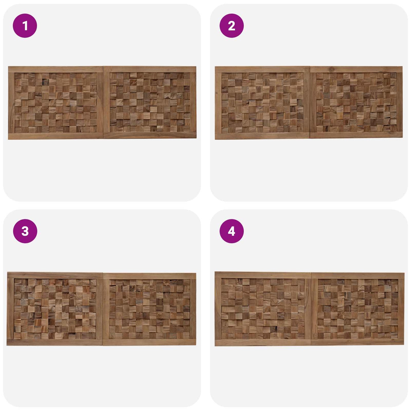 Headboard Natural Solid Teak Wood