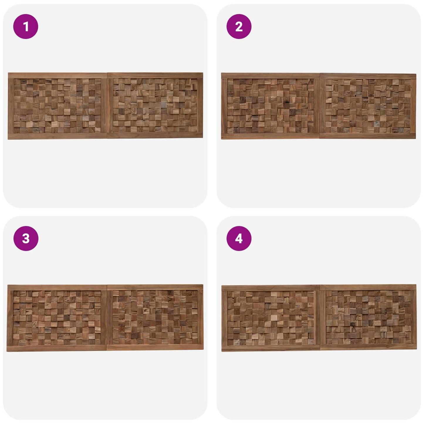 Bed Headboard Natural Solid Teak Wood