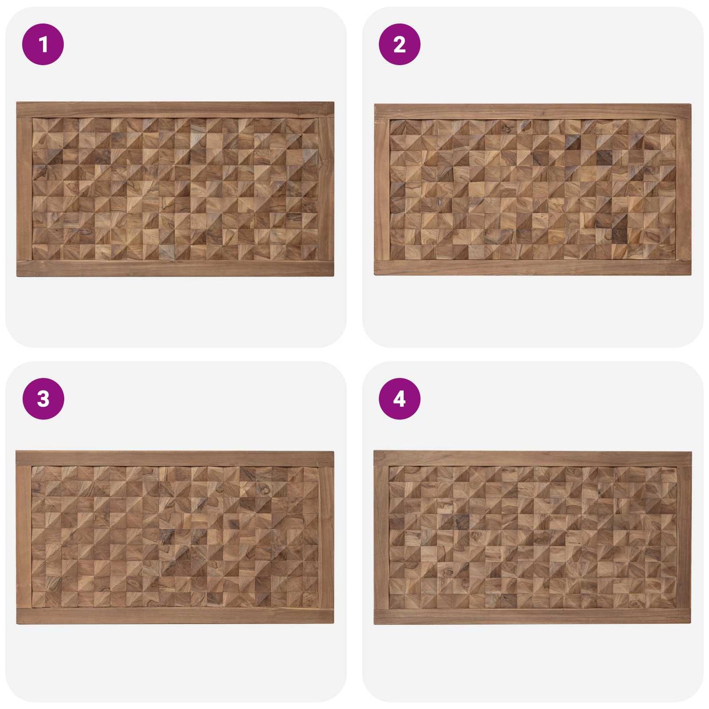 Headboard Natural Solid Teak Wood