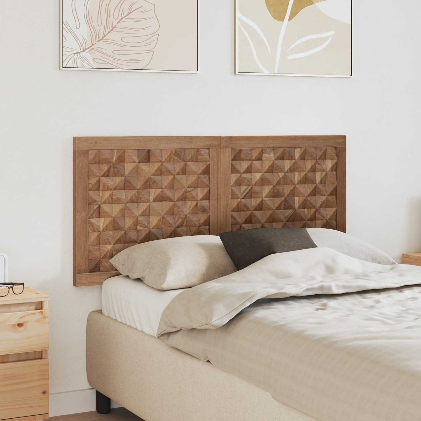 Headboard Natural Solid Teak Wood
