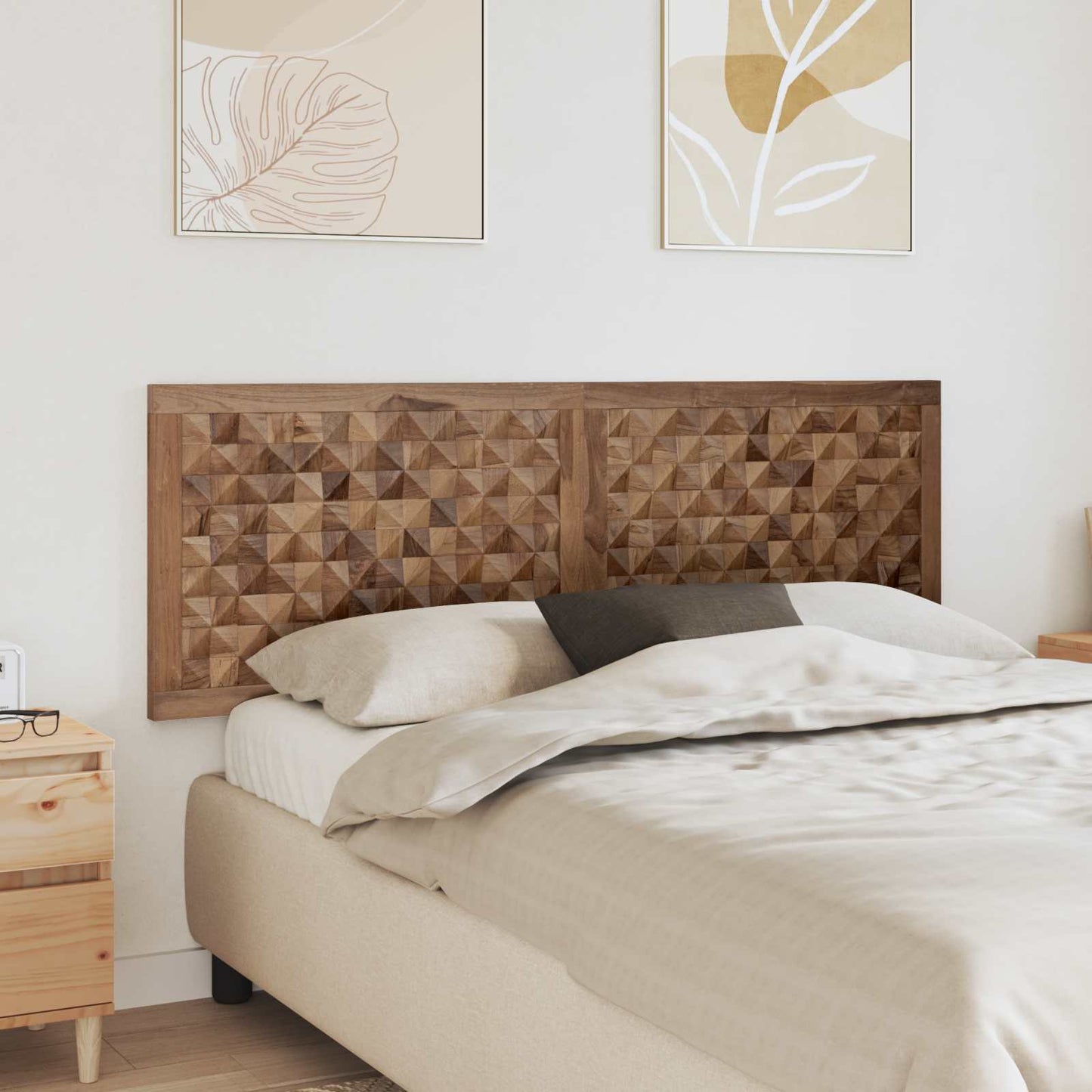 Headboard Natural Solid Teak Wood