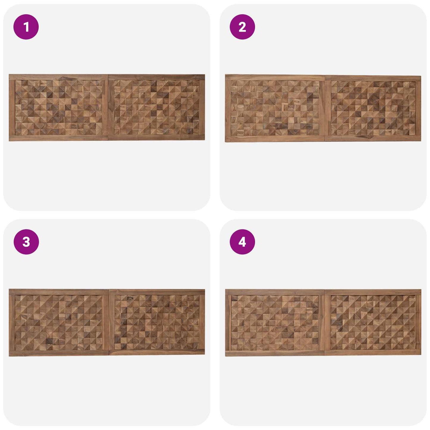 Headboard Natural Solid Teak Wood