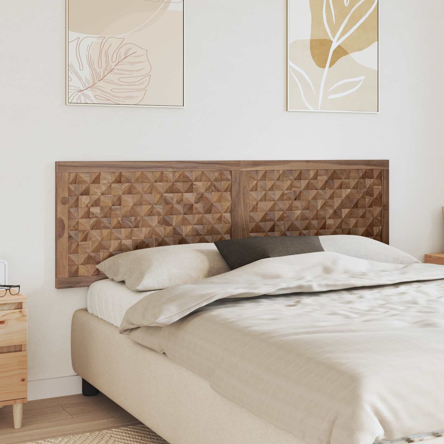Headboard Natural Solid Teak Wood