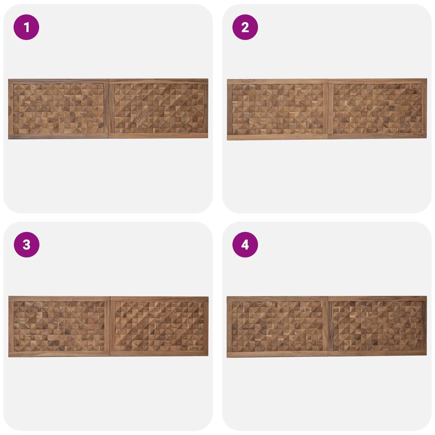 Headboard Natural Solid Teak Wood