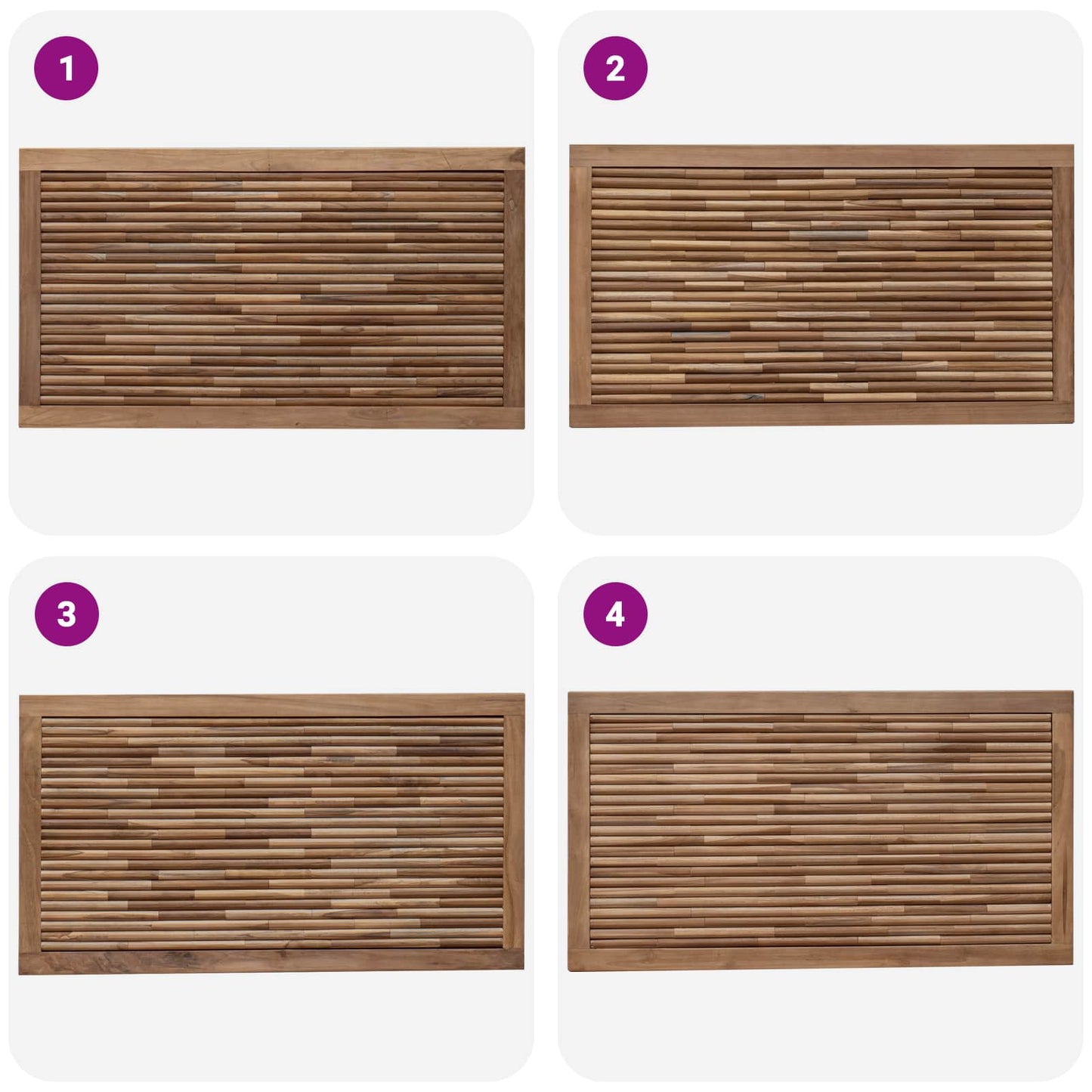 Headboard Natural Solid Teak Wood