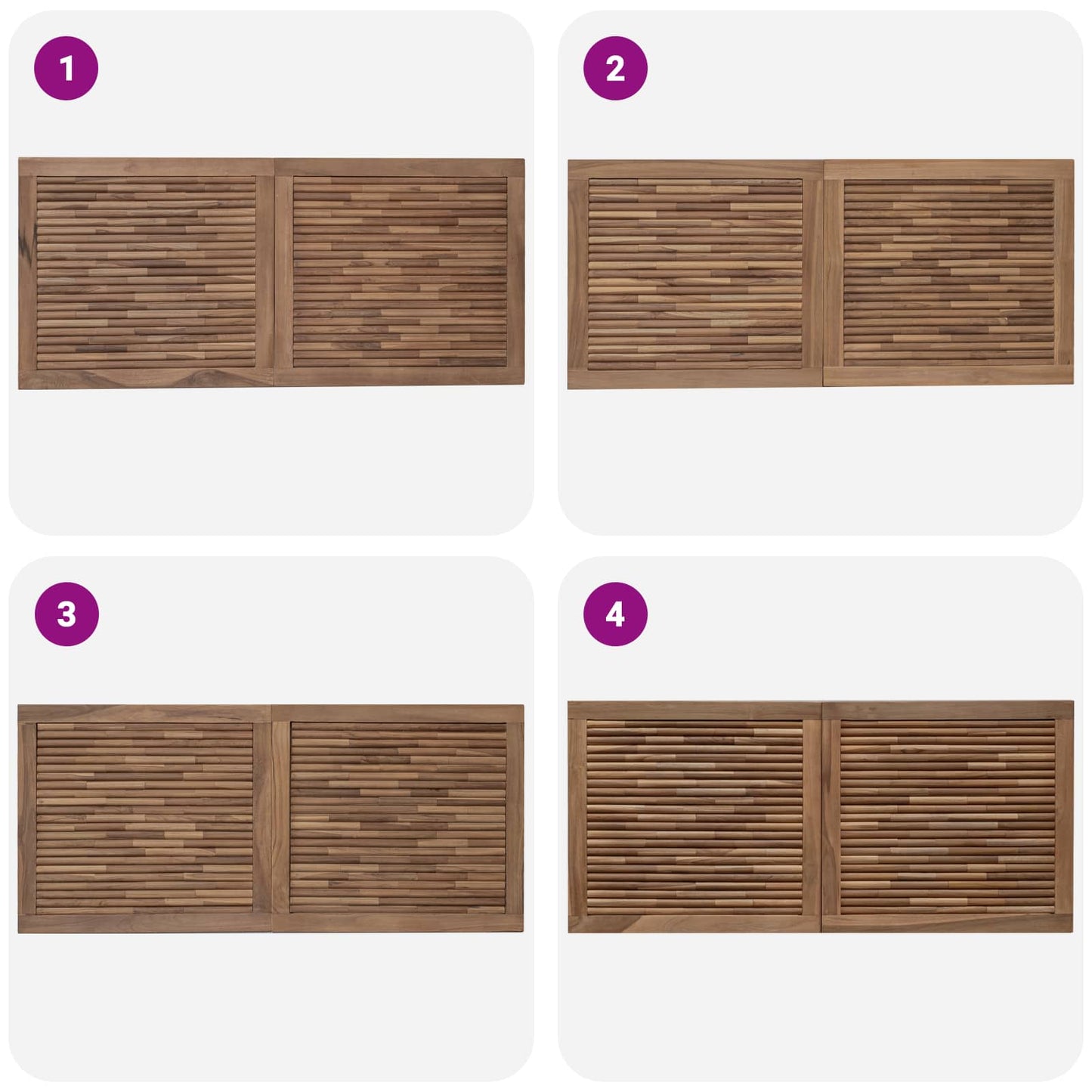 Bed Headboard Natural Solid Teak Wood